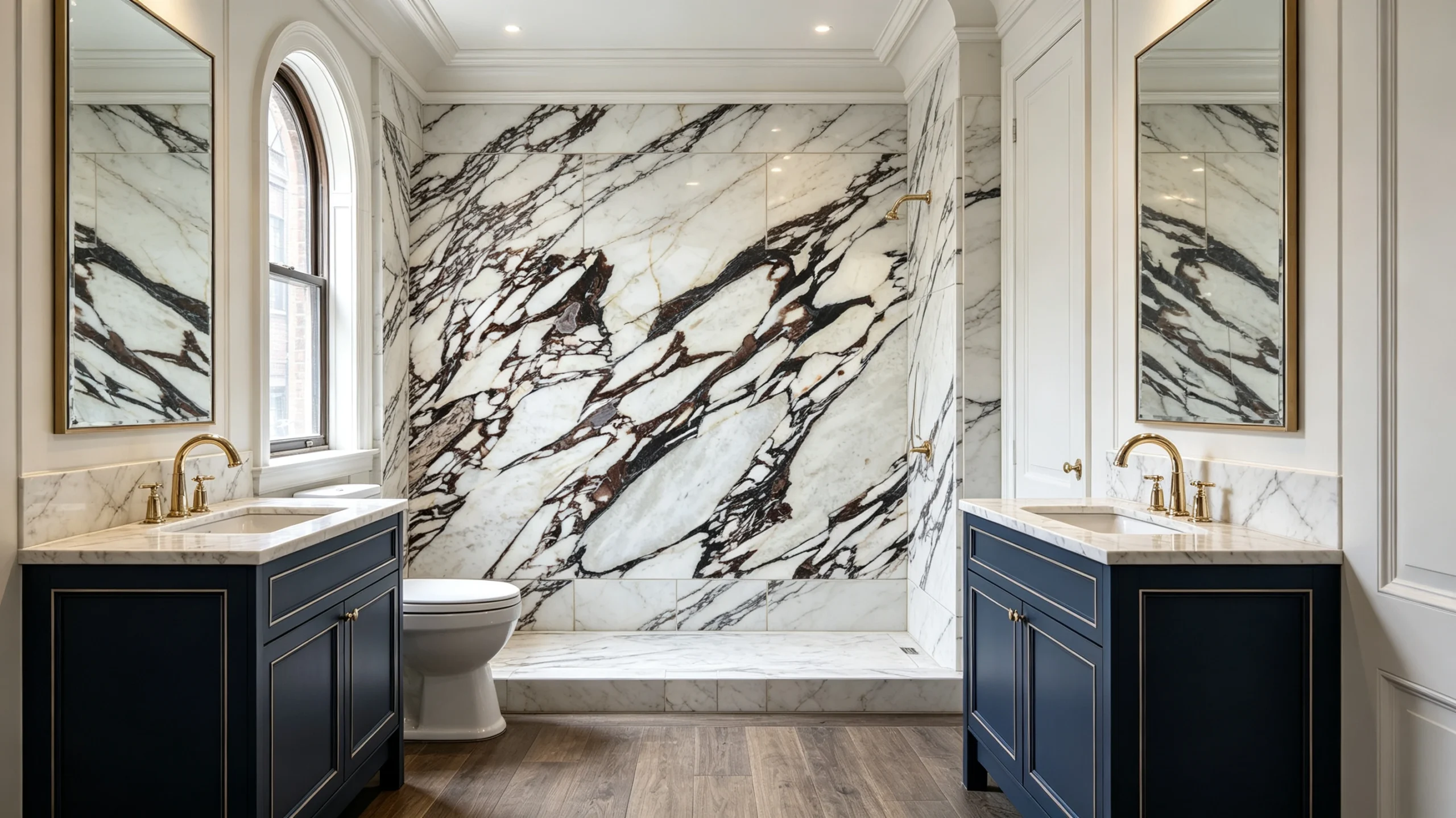 Calacatta Viola Rq Marble Bathroom Wall