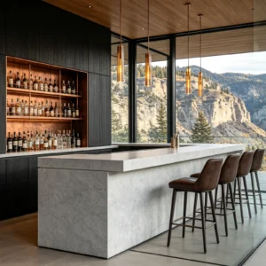 Carrara Silver Honed Marble Bar