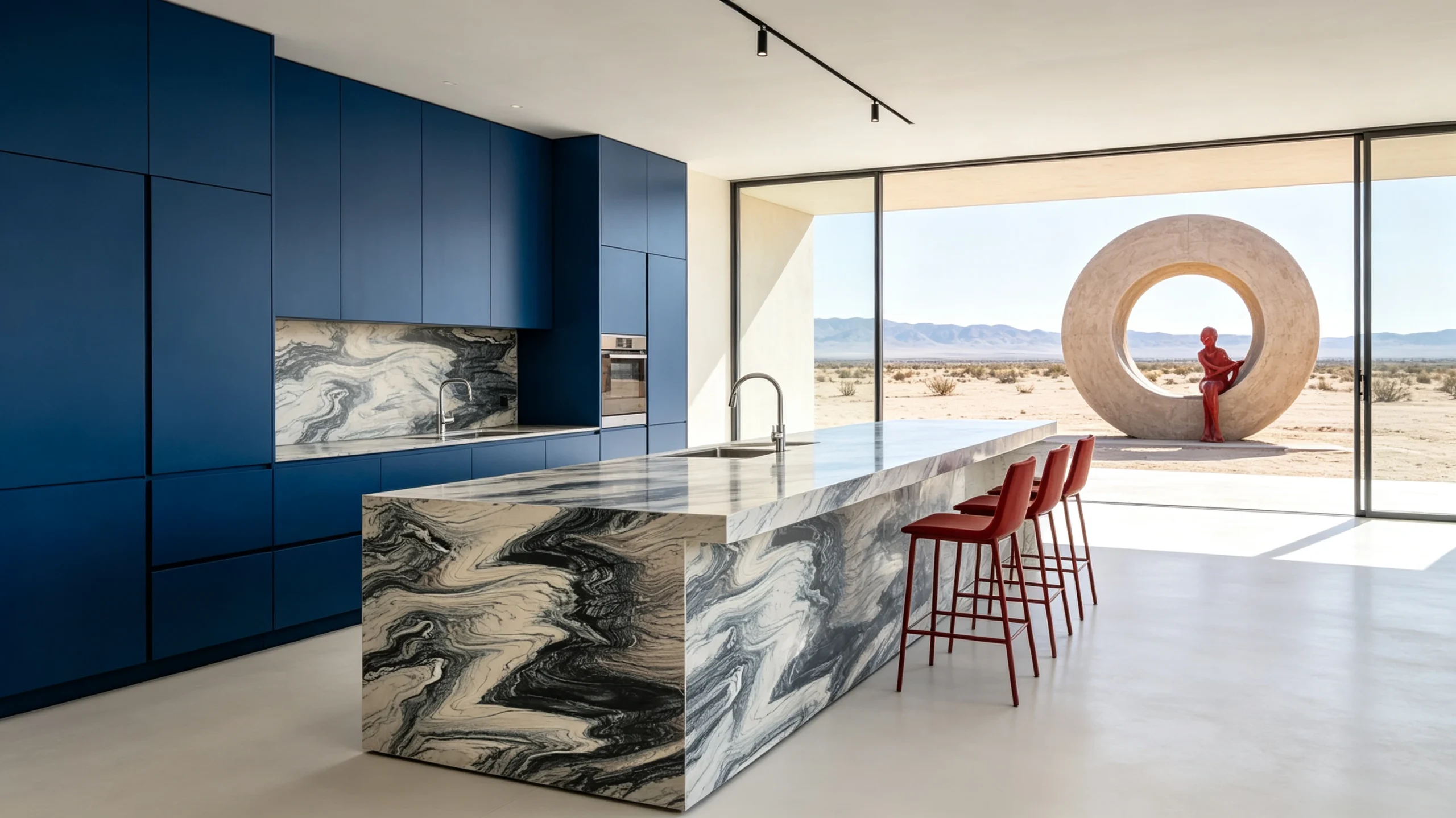 Cipollino Ondulato Rq Marble Kitchen Island