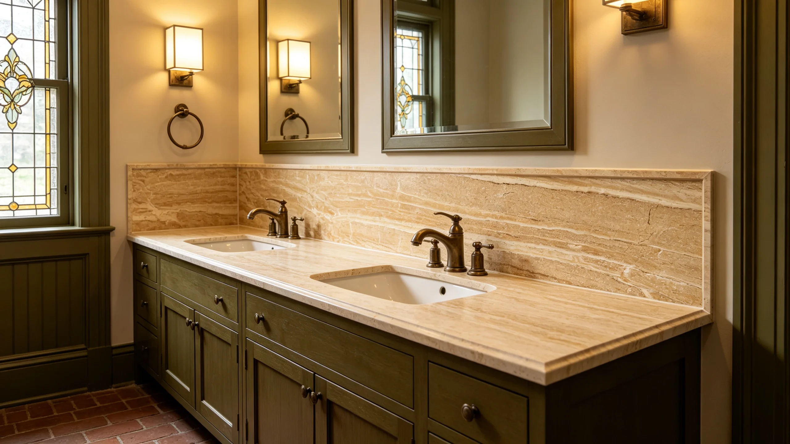 Daino Reale Marble Bathroom Backsplash