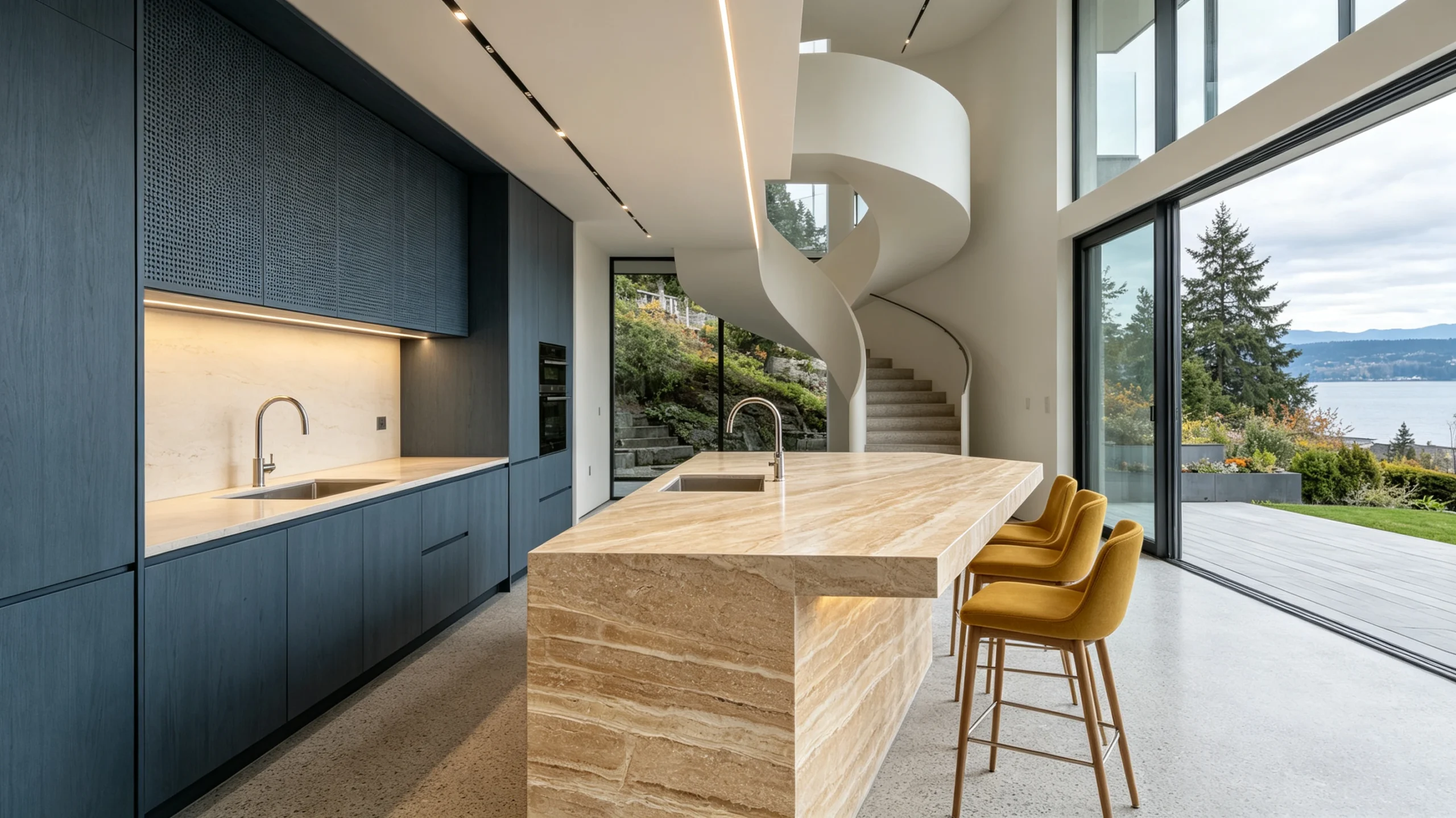 Daino Reale Marble Kitchen Island