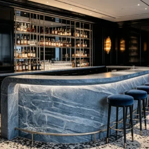Dover Blue Honed Stone Basyx Marble Bar