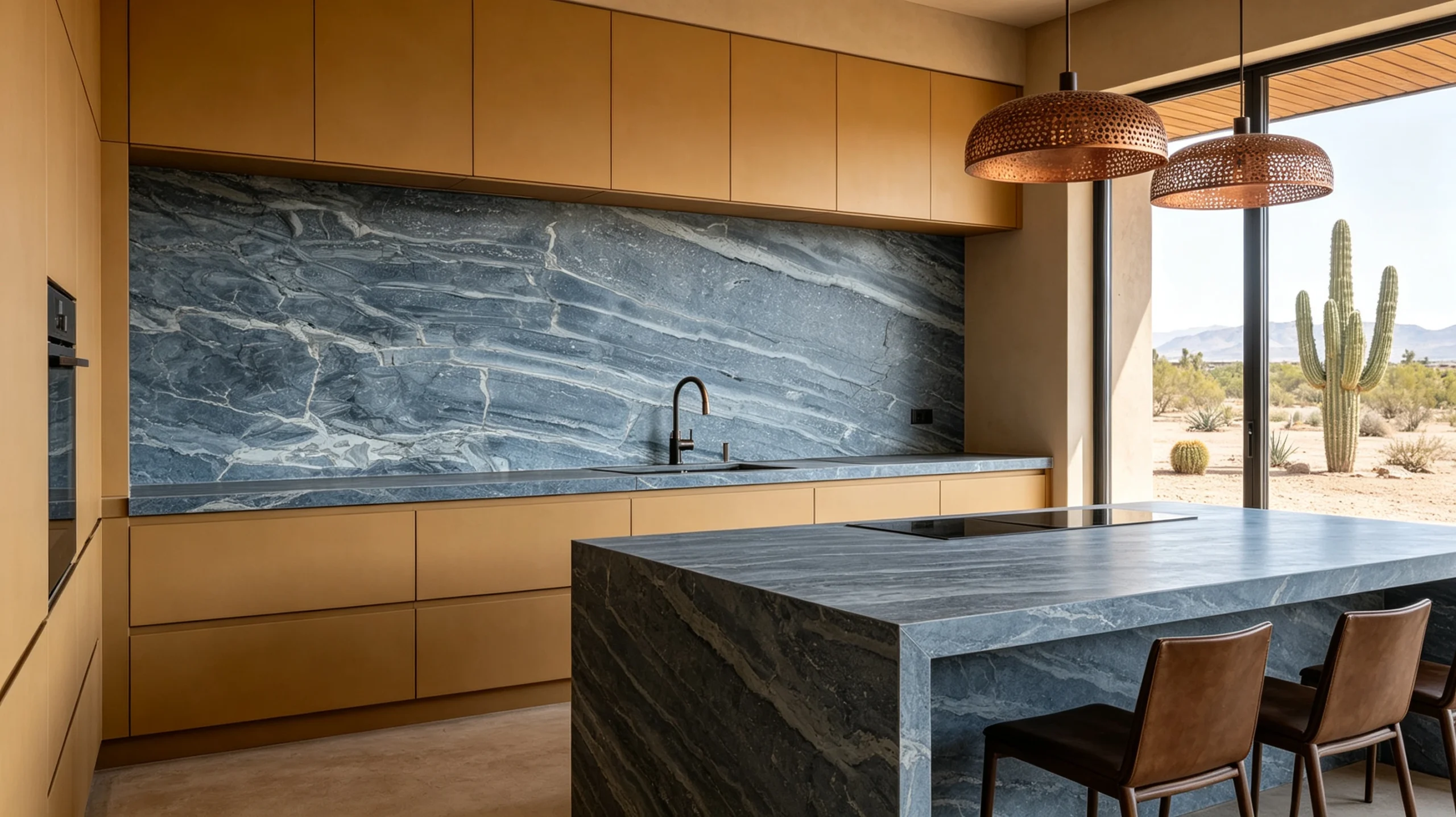 Dover Blue Honed Stone Basyx Marble Kitchen Backsplash