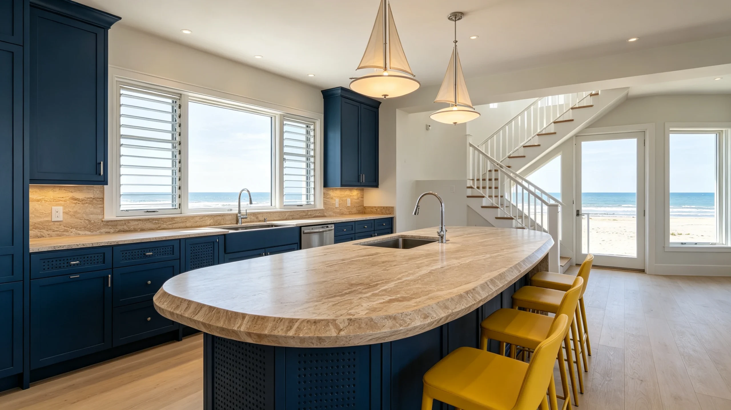 Everest Zucchi Stones Marble Kitchen Island
