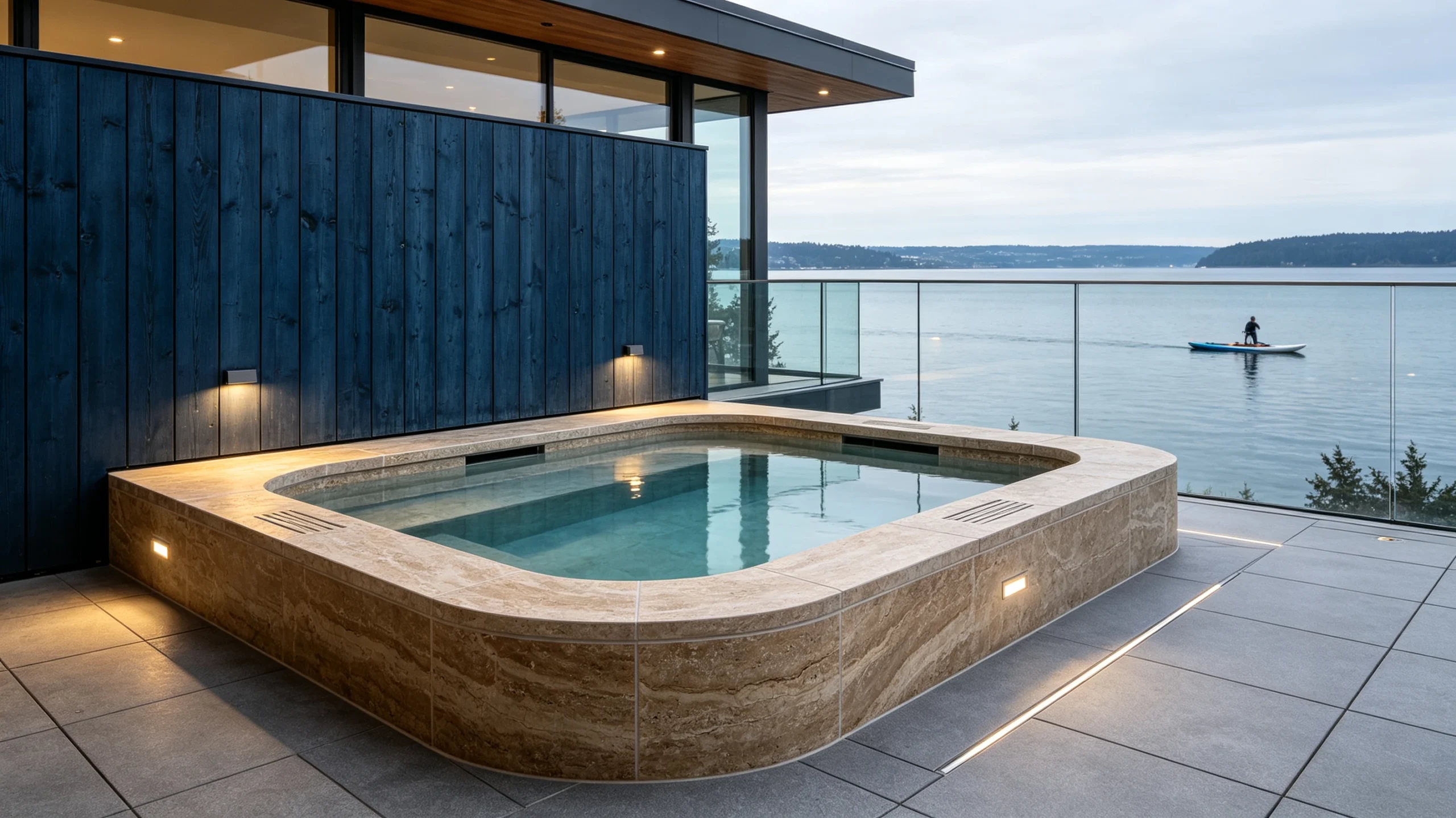 Florence Zucchi Stones Marble Hot-tub Surround