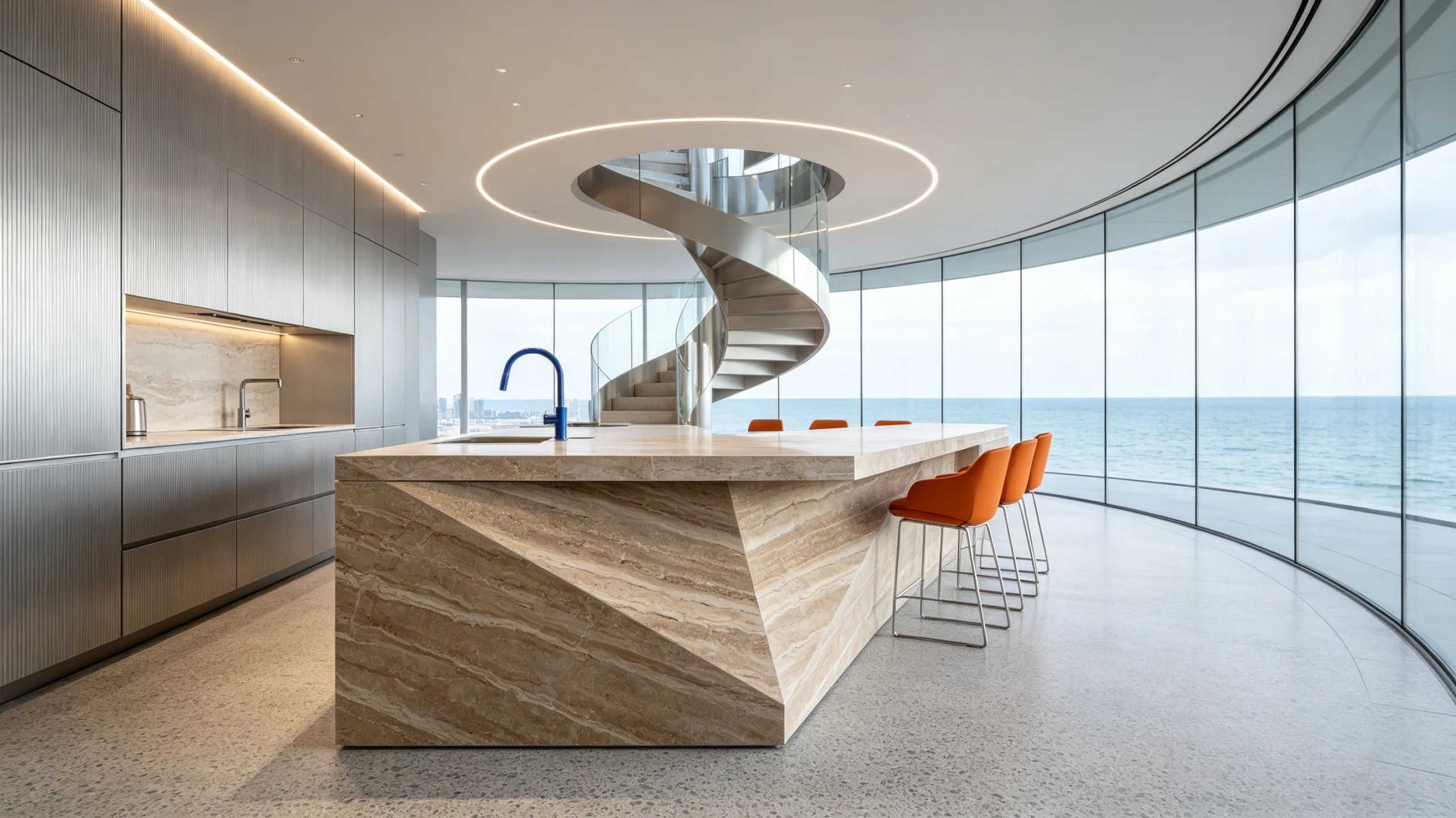 Florence Zucchi Stones Marble Kitchen Island