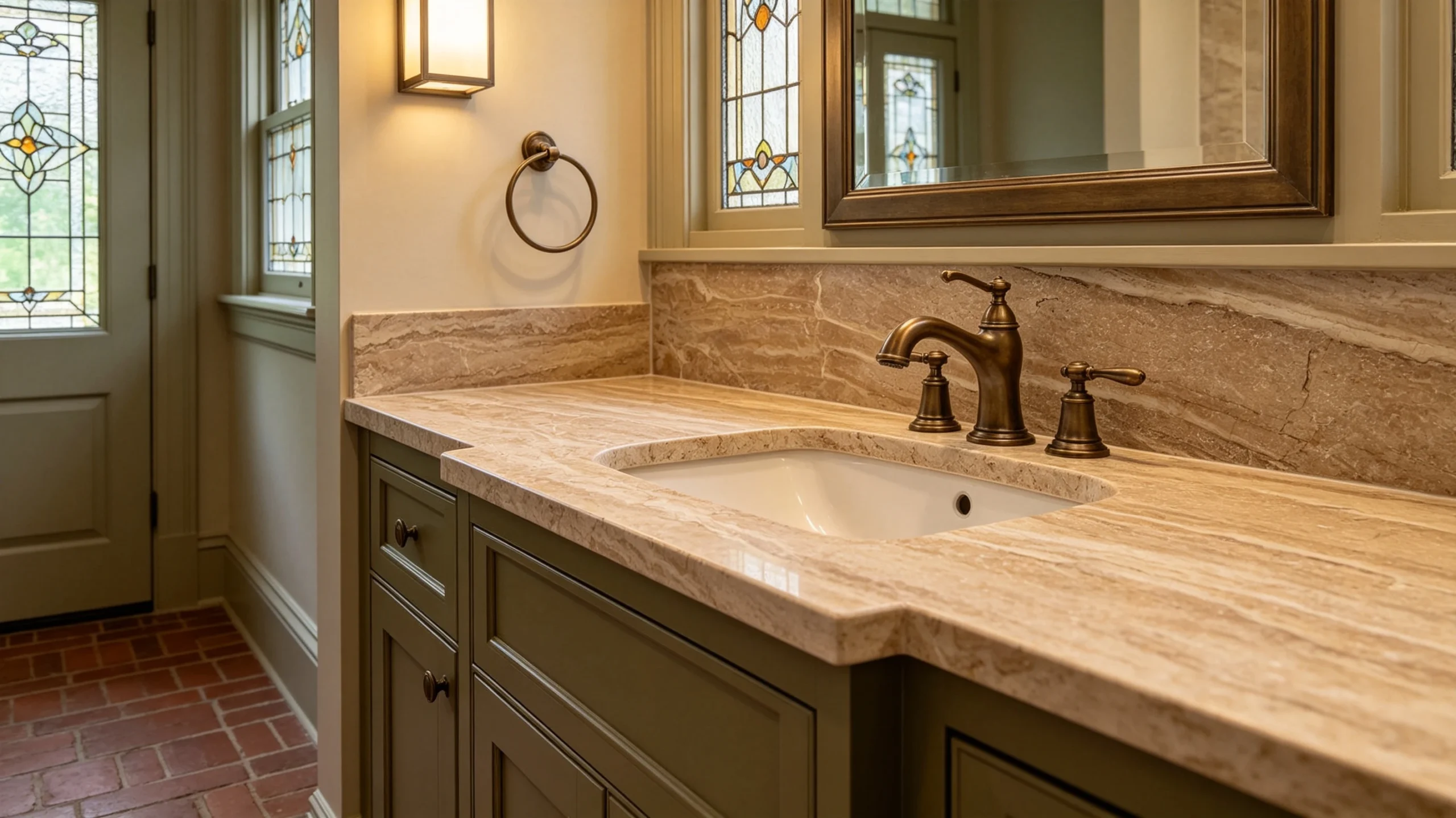 Glaciers Marble Bathroom Backsplash