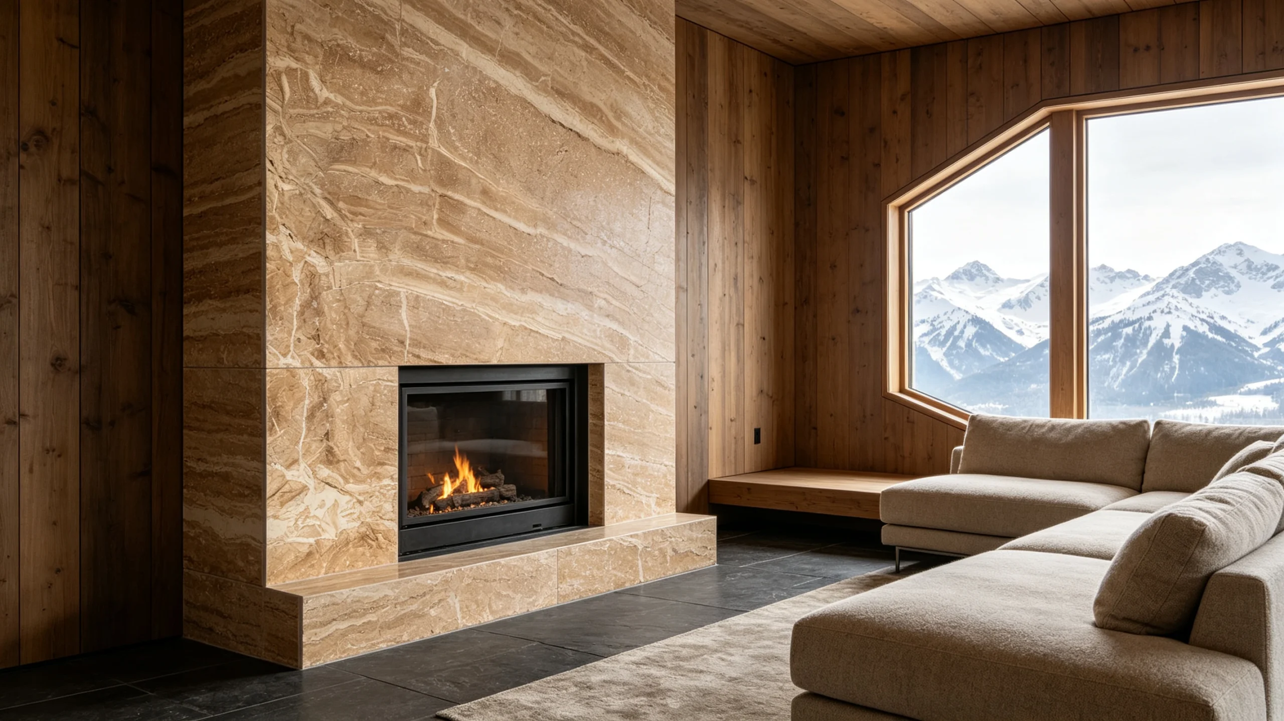 Gloria Venato Zucchi Stones Marble Fireplace Surround