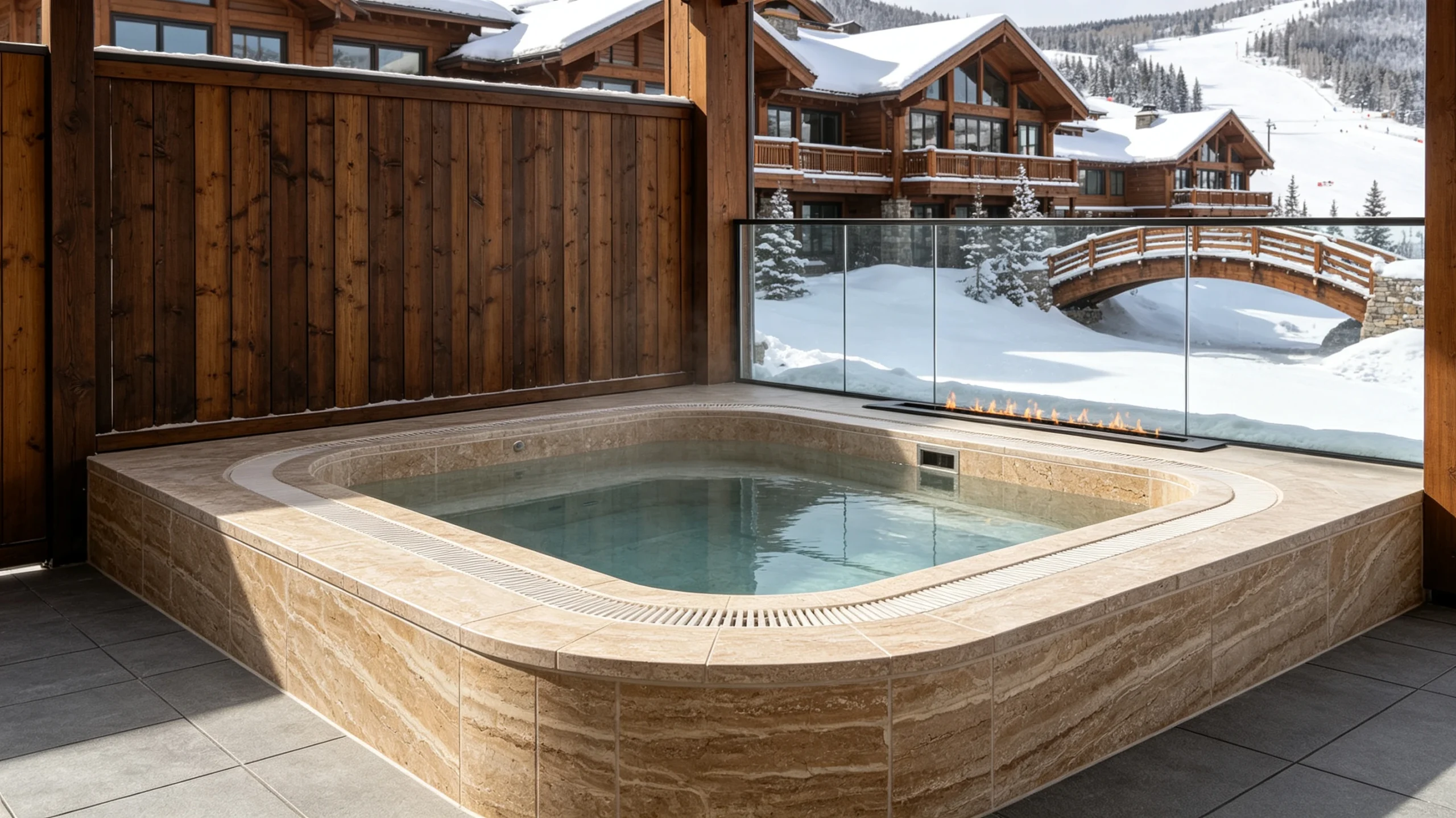Gloria Venato Zucchi Stones Marble Hot-tub Surround