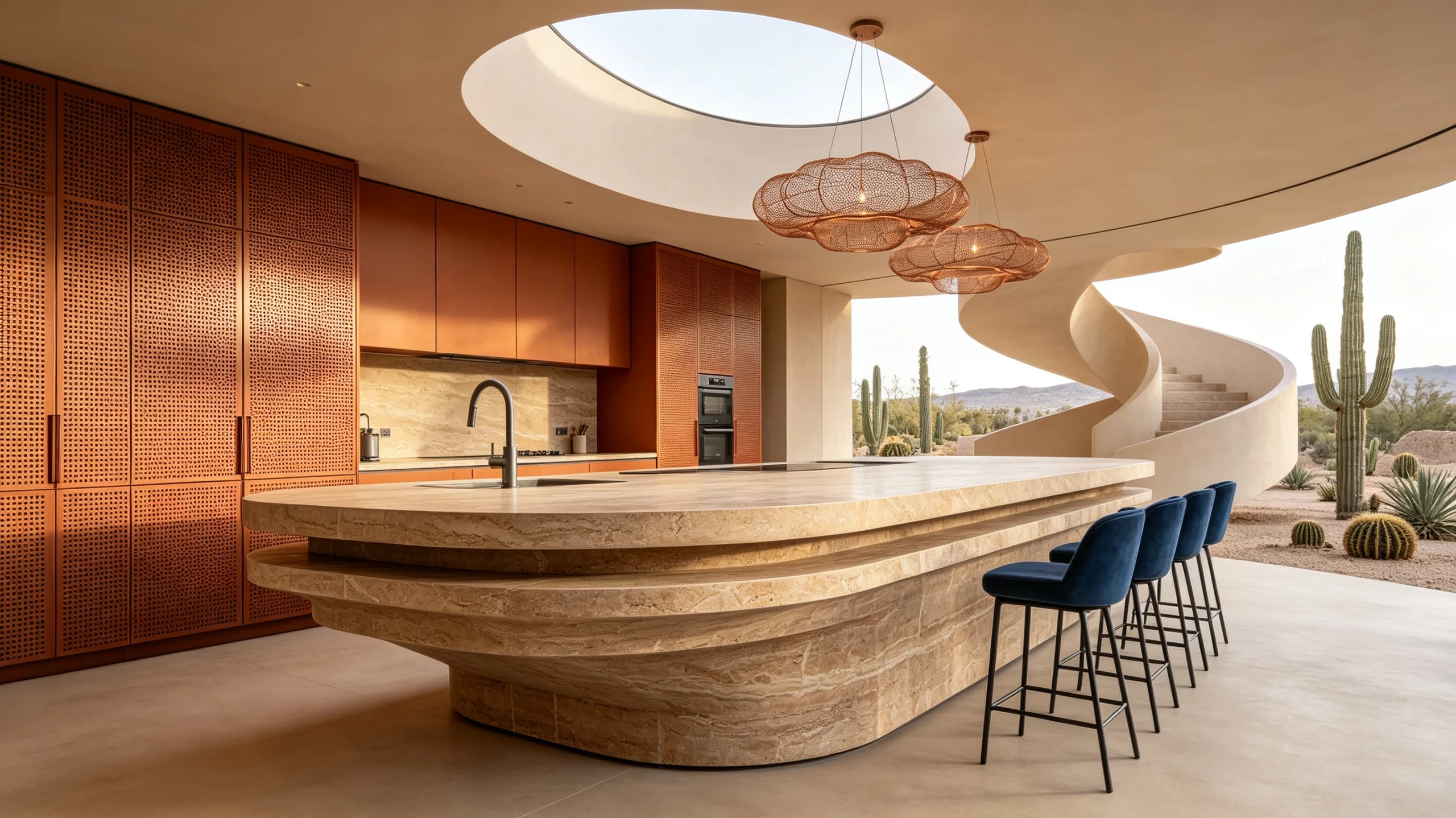 Gloria Venato Zucchi Stones Marble Kitchen Island