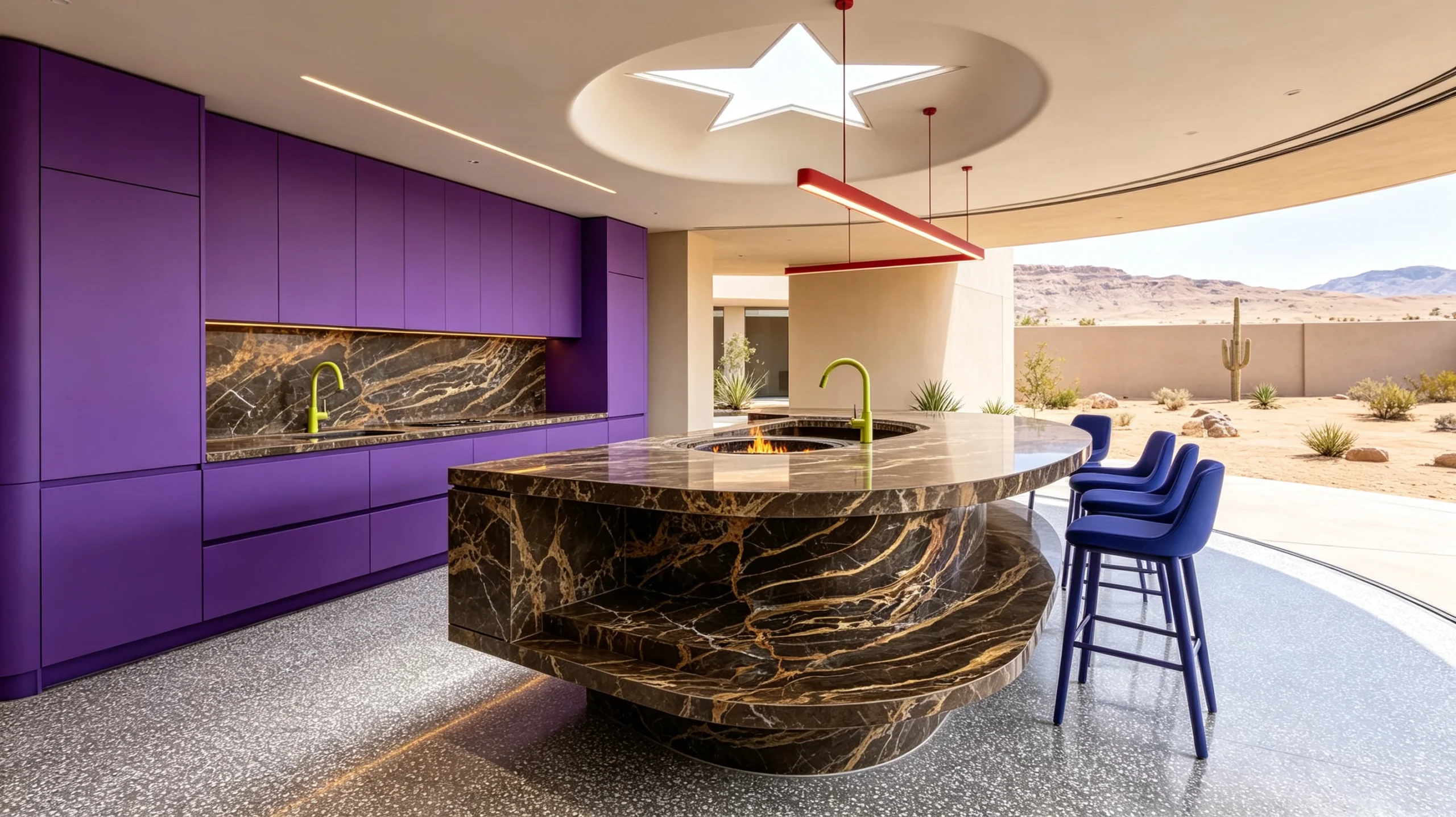 Icon Brown Rq Marble Kitchen Island