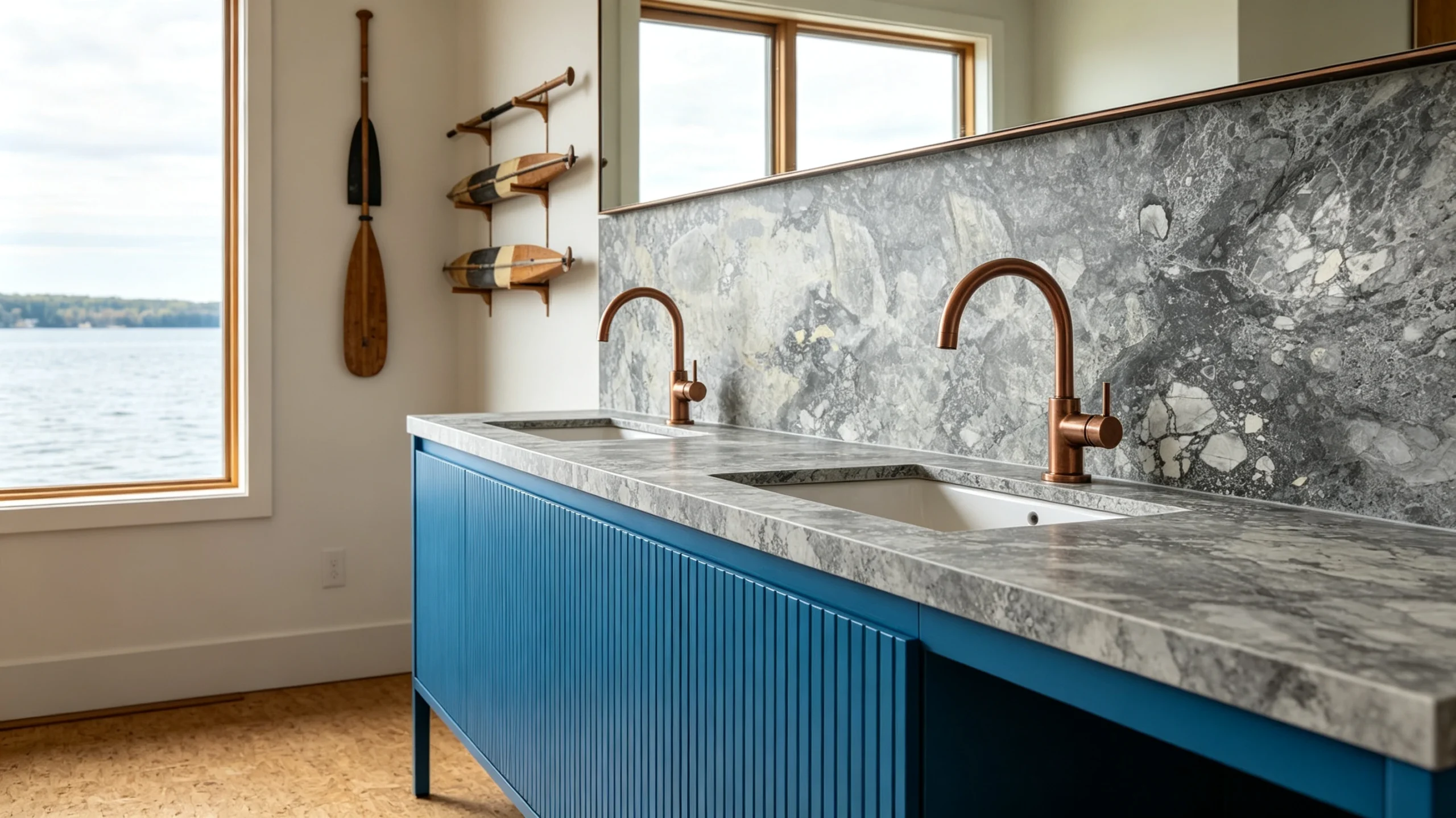 Invisible Grey Rq Marble Bathroom Backsplash