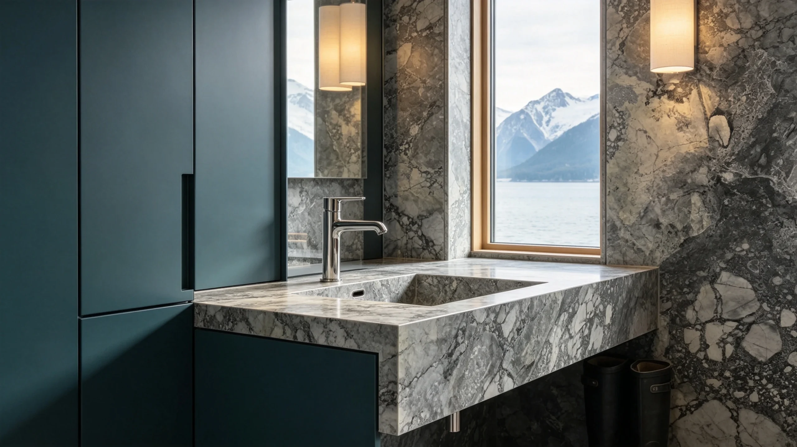 Invisible Grey Rq Marble Wash Station