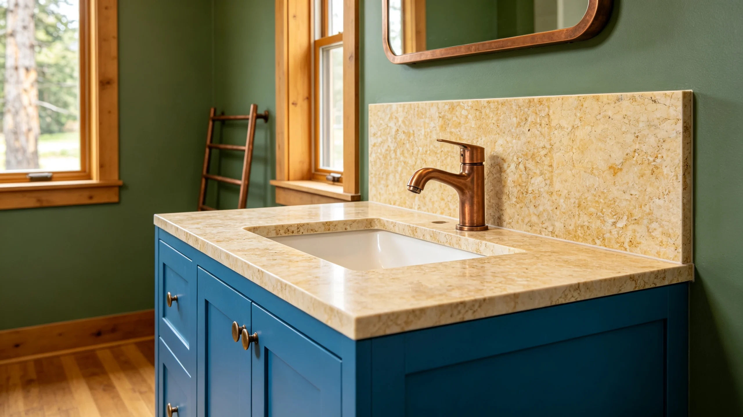Jerusalem Gold Marble Bathroom Backsplash