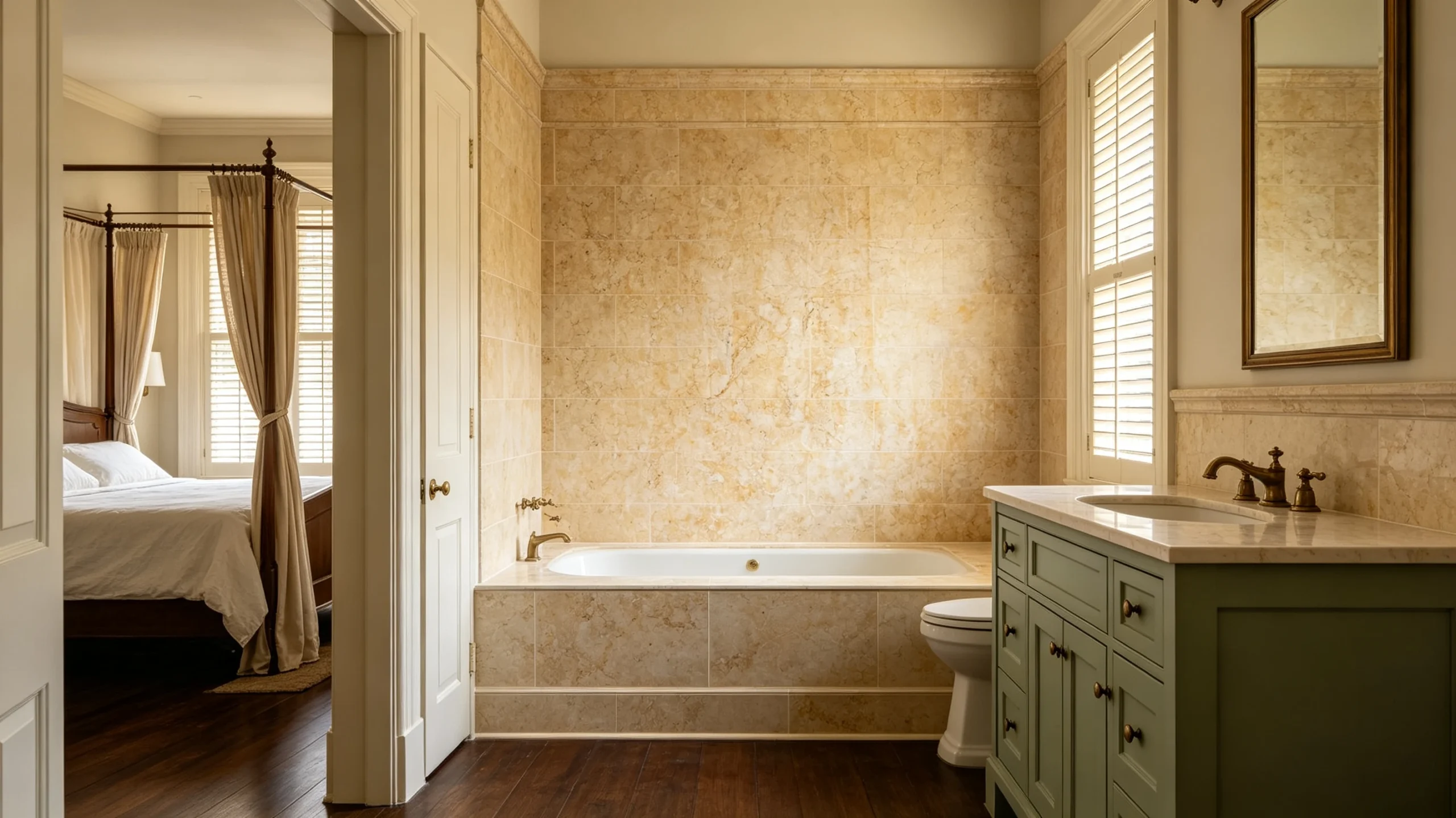Jerusalem Gold Marble Bathroom Wall