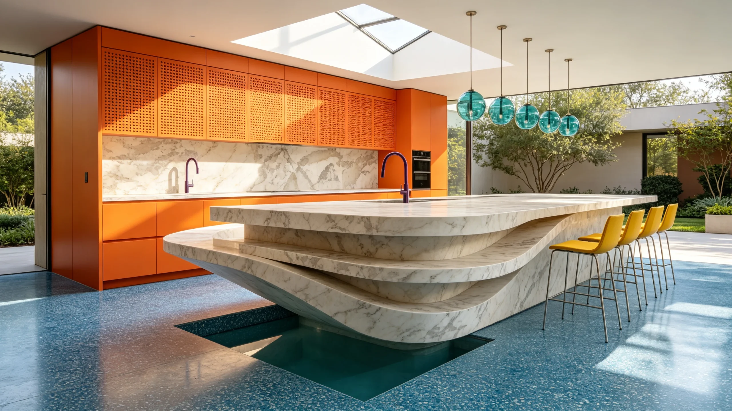 Leopard Rq Marble Kitchen Island