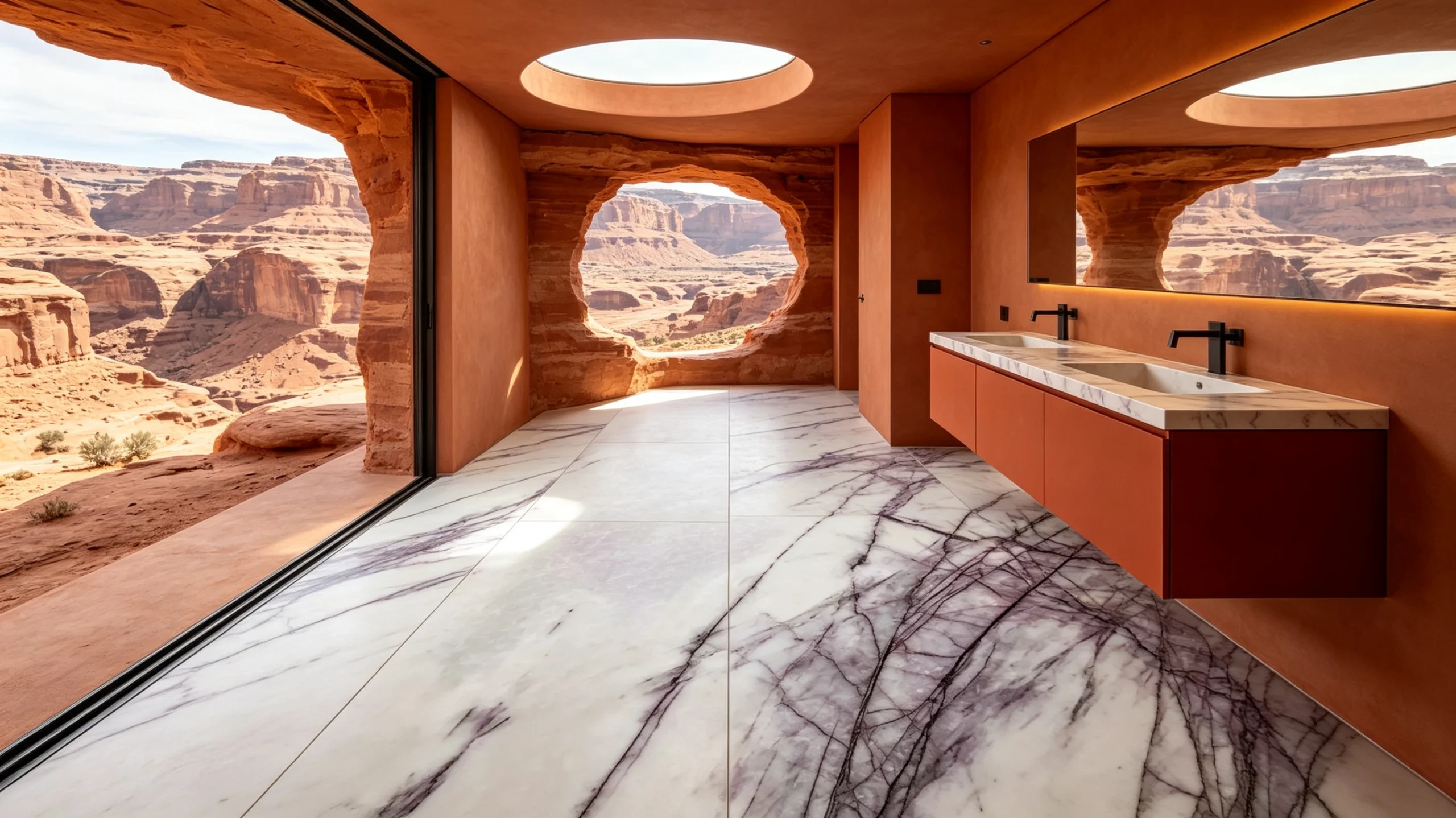 Lilac New York Rq Marble Bathroom Floor