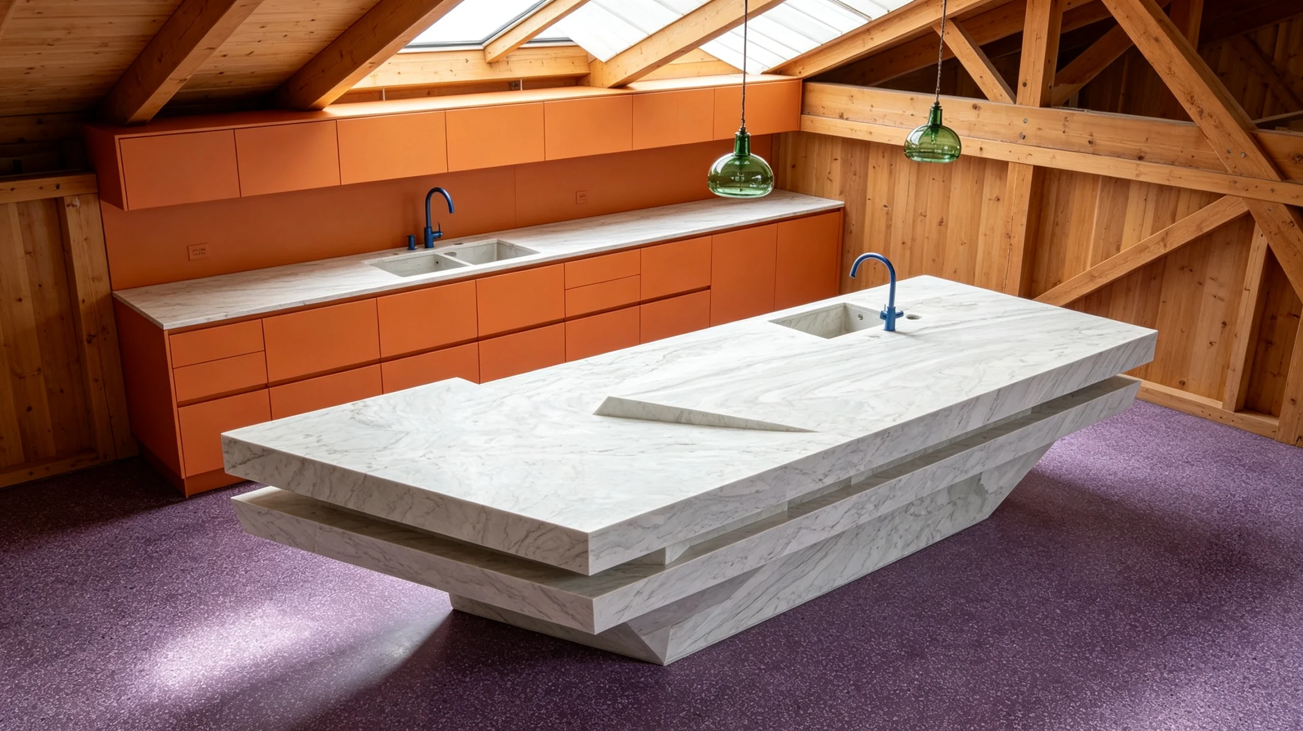 Milano Venato Zucchi Stones Marble Kitchen Island