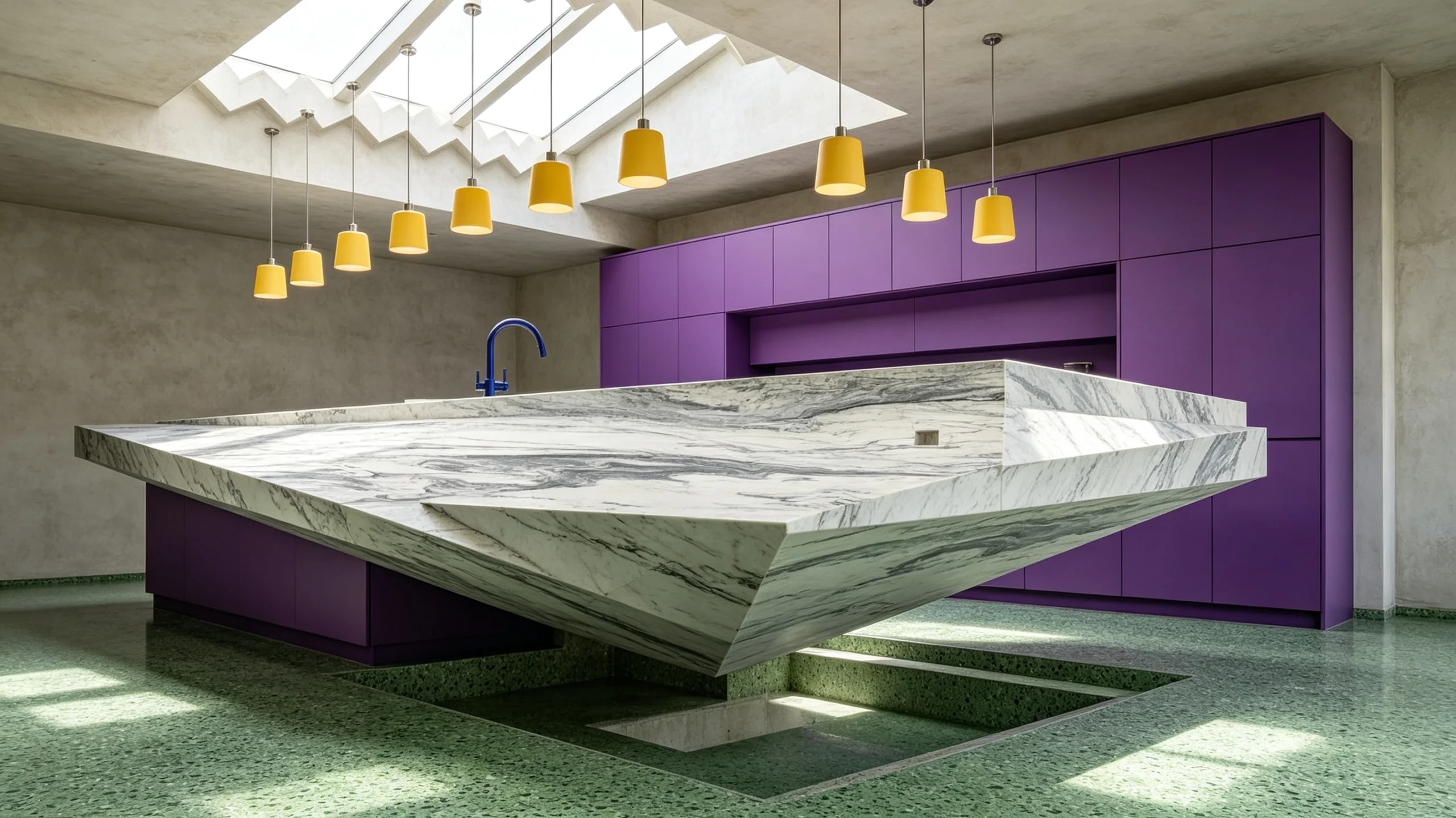 Mont Blanc Dolce Rq Marble Kitchen Island