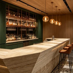 Mustang Leather Stone Basyx Quartzite Marble Bar