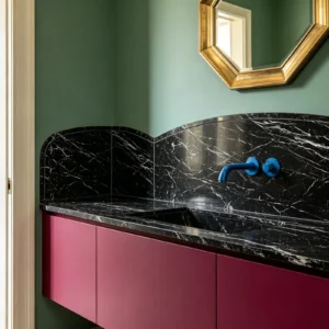 Nero Marquina Rq Marble Bathroom Backsplash