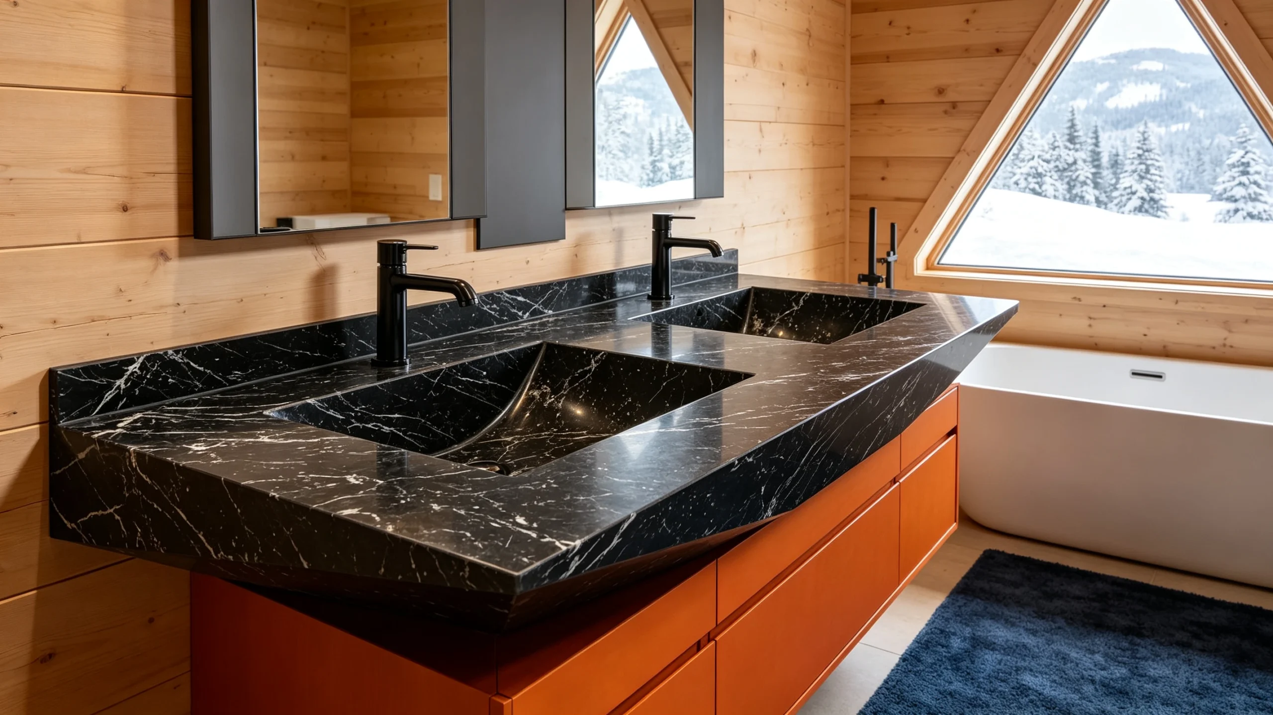 Nero Marquina Rq Marble Bathroom Vanity