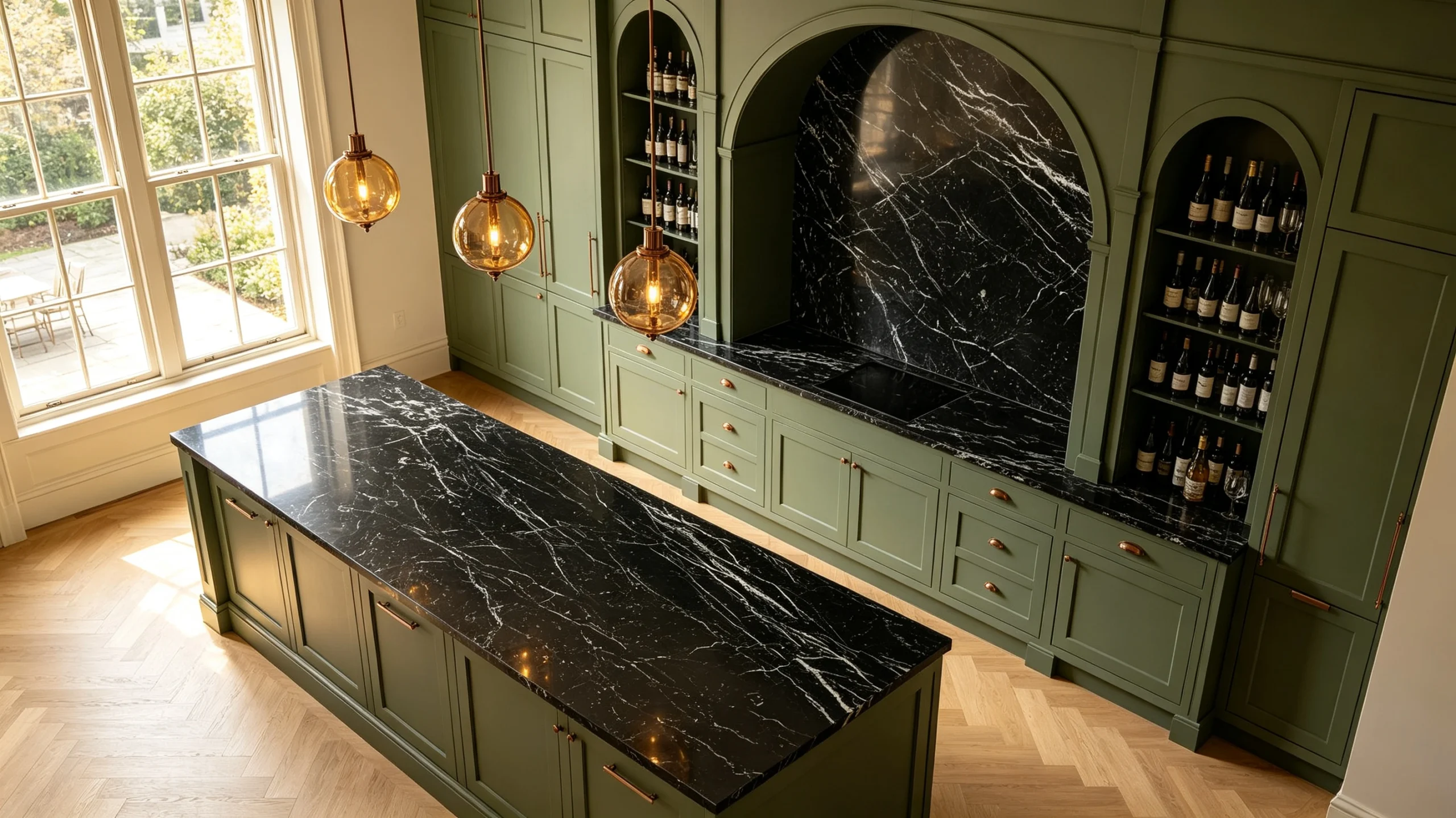 Nero Marquina Rq Marble Butler Pantry