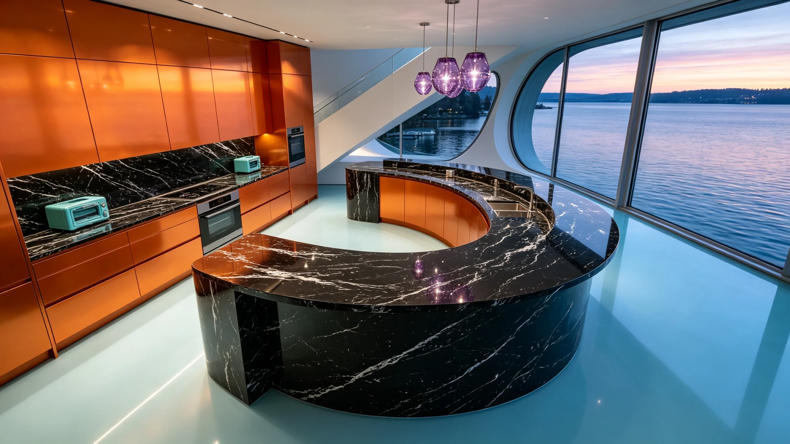 Nero Marquina Rq Marble Kitchen Island