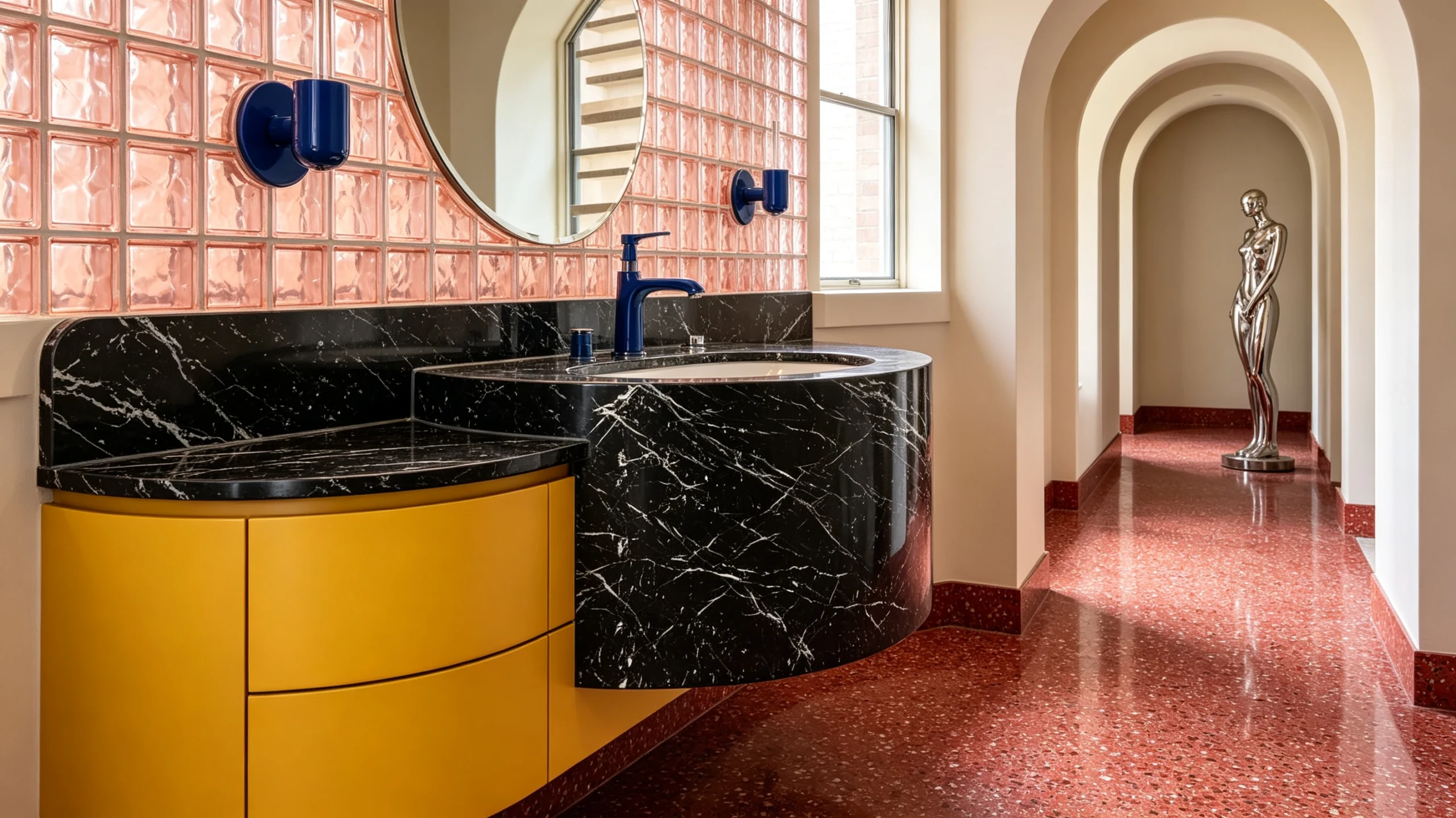 Nero Marquina Rq Marble Wash Station
