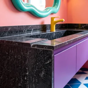 Nero Marquina Marble Bathroom Backsplash