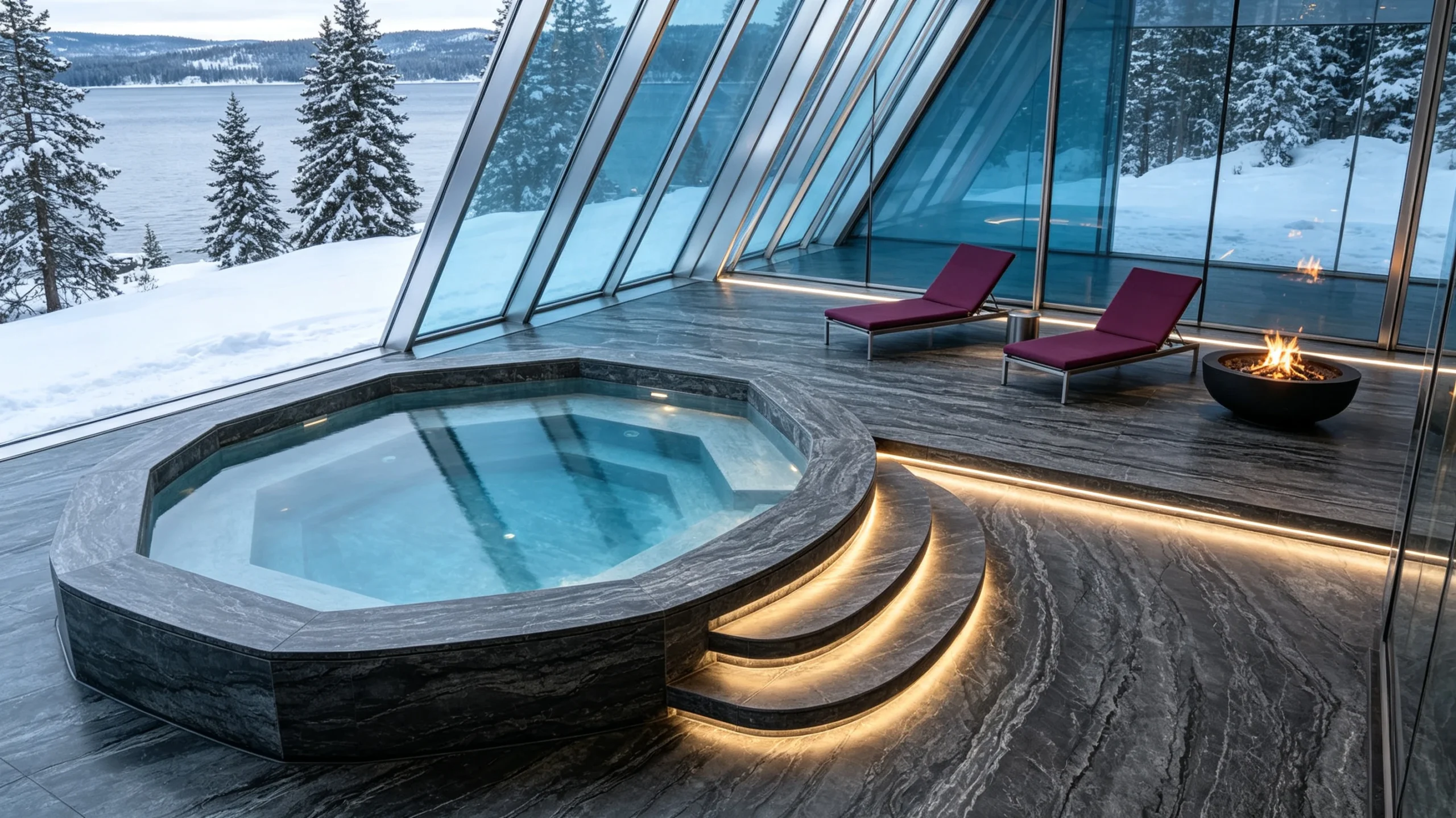 Platinus Marble Hot-tub Surround