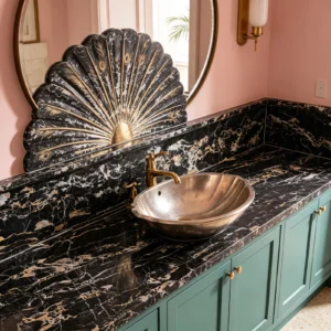 Portoro Genuine Extra Marble Bathroom Backsplash