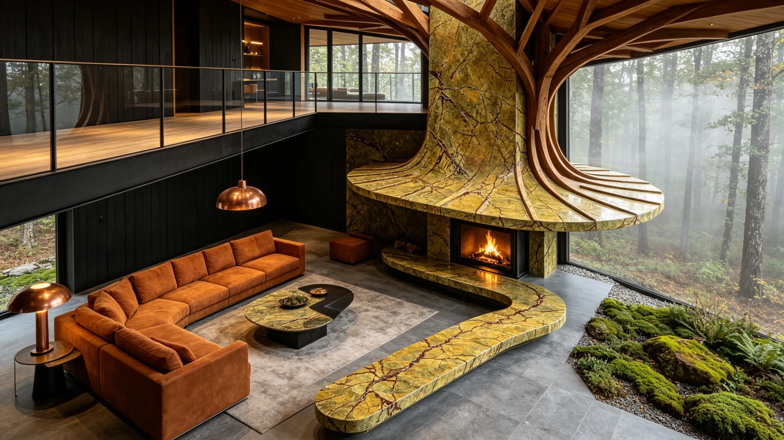 Rain Forest Marble Fireplace Surround