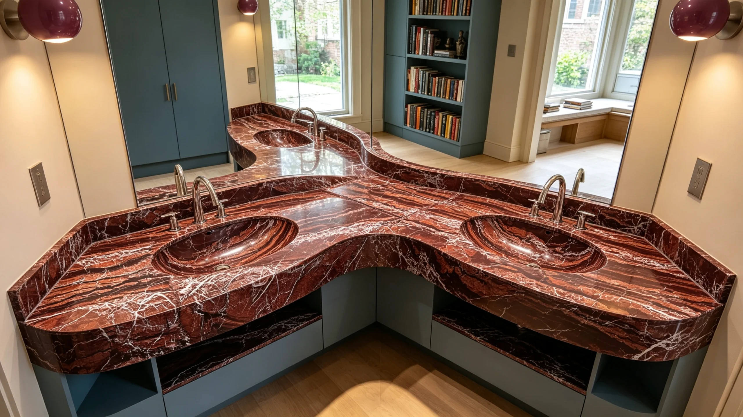 Rosso Levanto Stone Basyx Marble Bathroom Vanity
