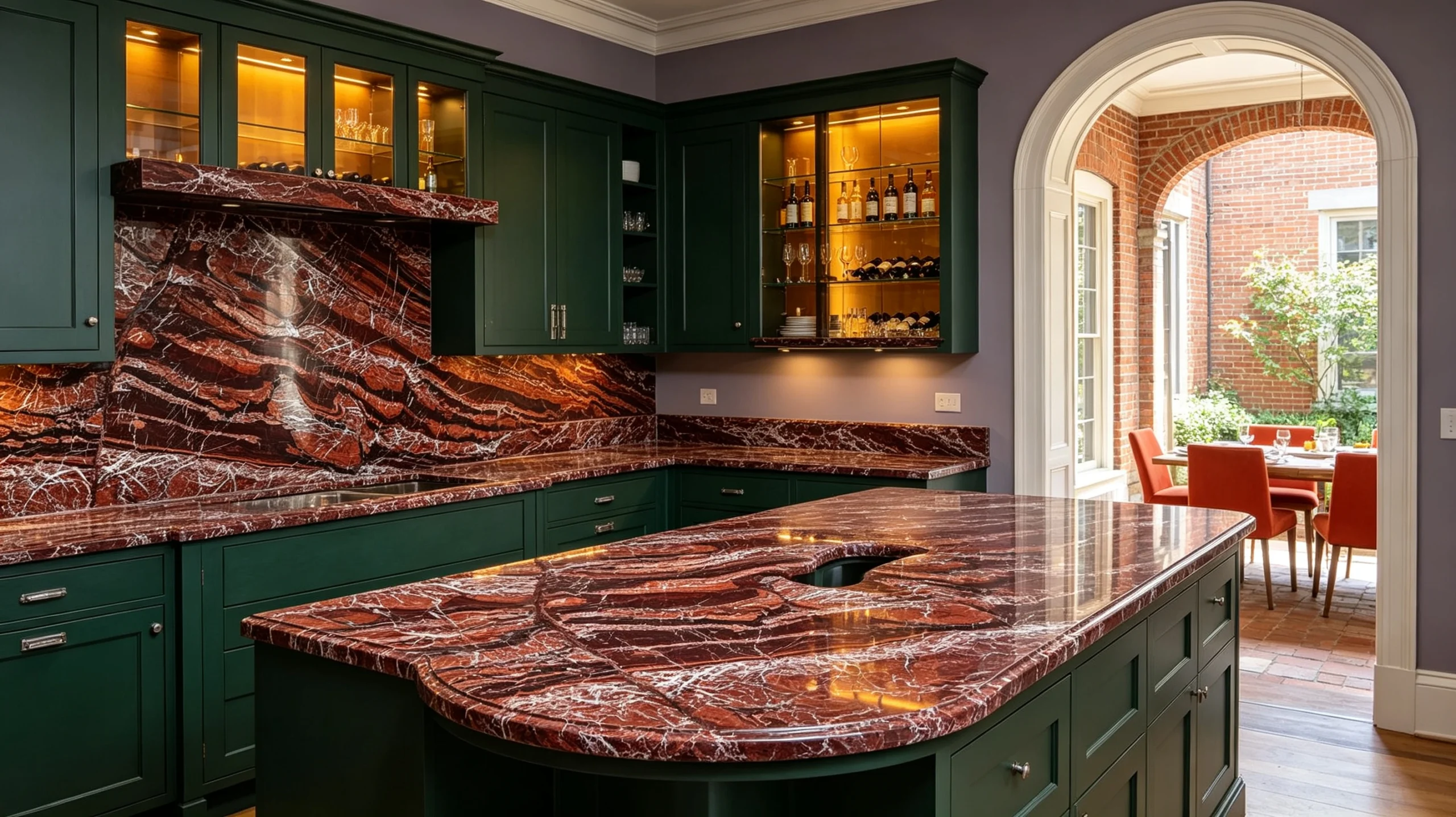 Rosso Levanto Stone Basyx Marble Butler Pantry