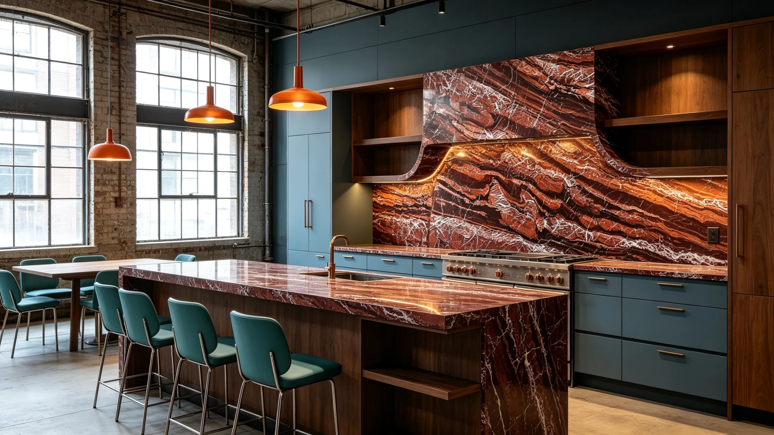 Rosso Levanto Stone Basyx Marble Kitchen Backsplash