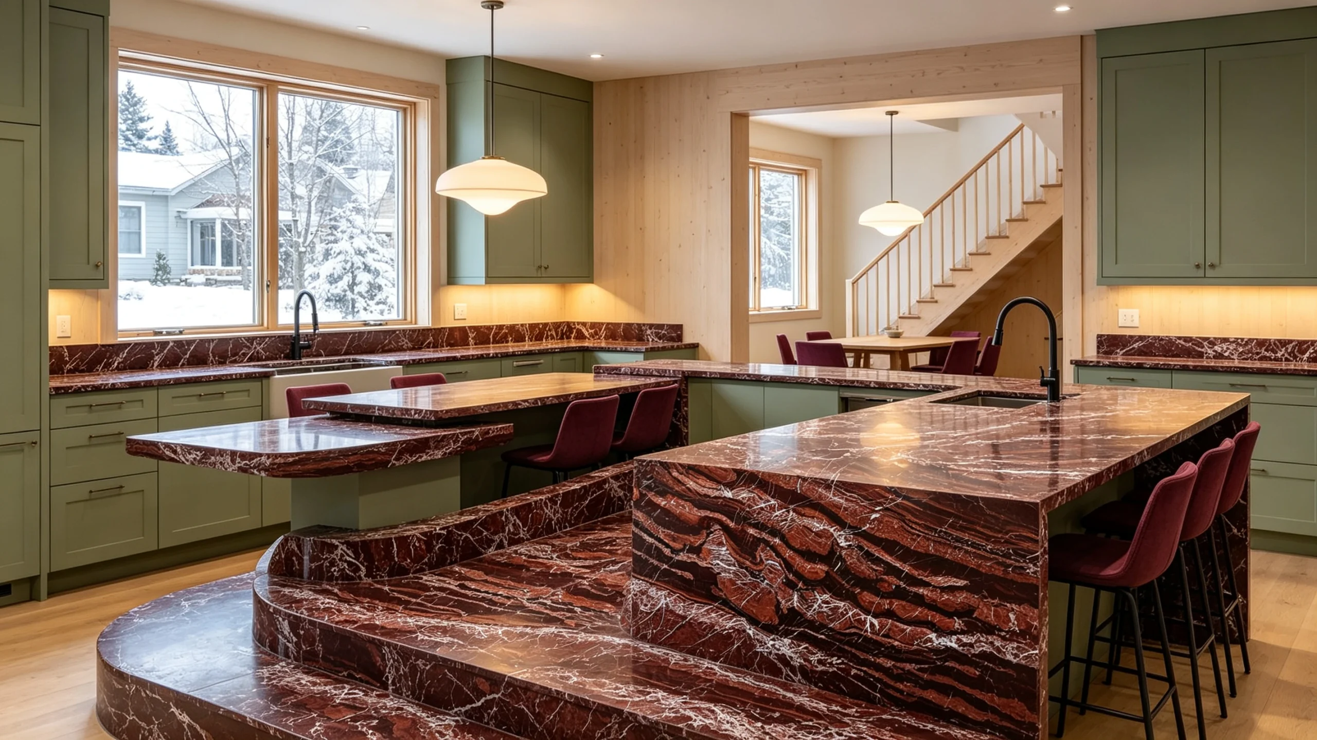 Rosso Levanto Stone Basyx Marble Kitchen Countertop