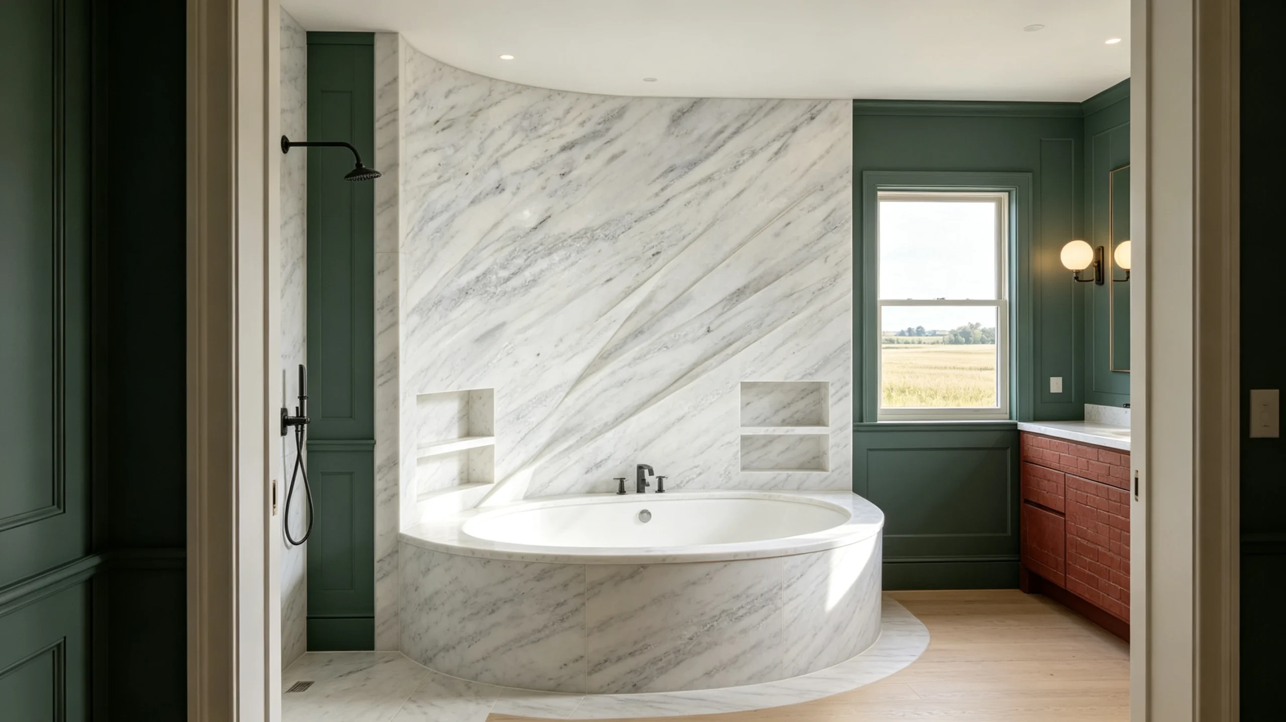 Shadow Storm Zucchi Stones Marble Bathroom Wall
