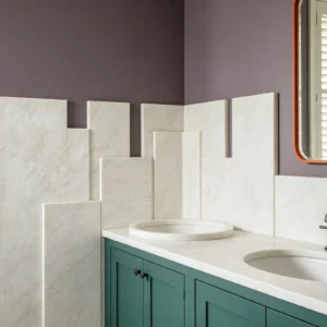 Sparkling Marble Bathroom Backsplash