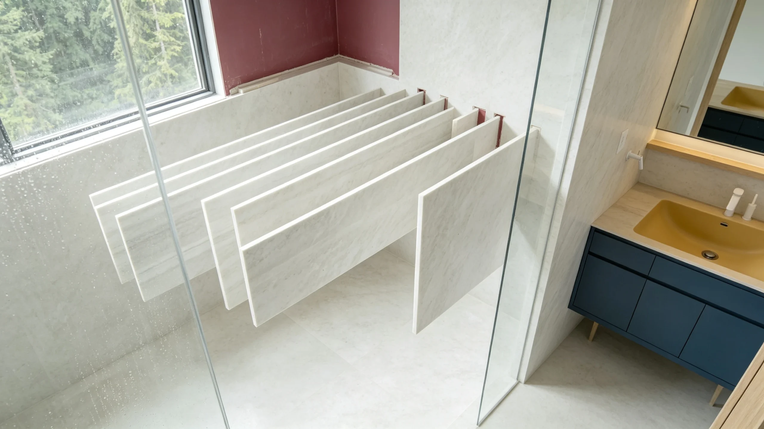 Sparkling Marble Bathroom Wall