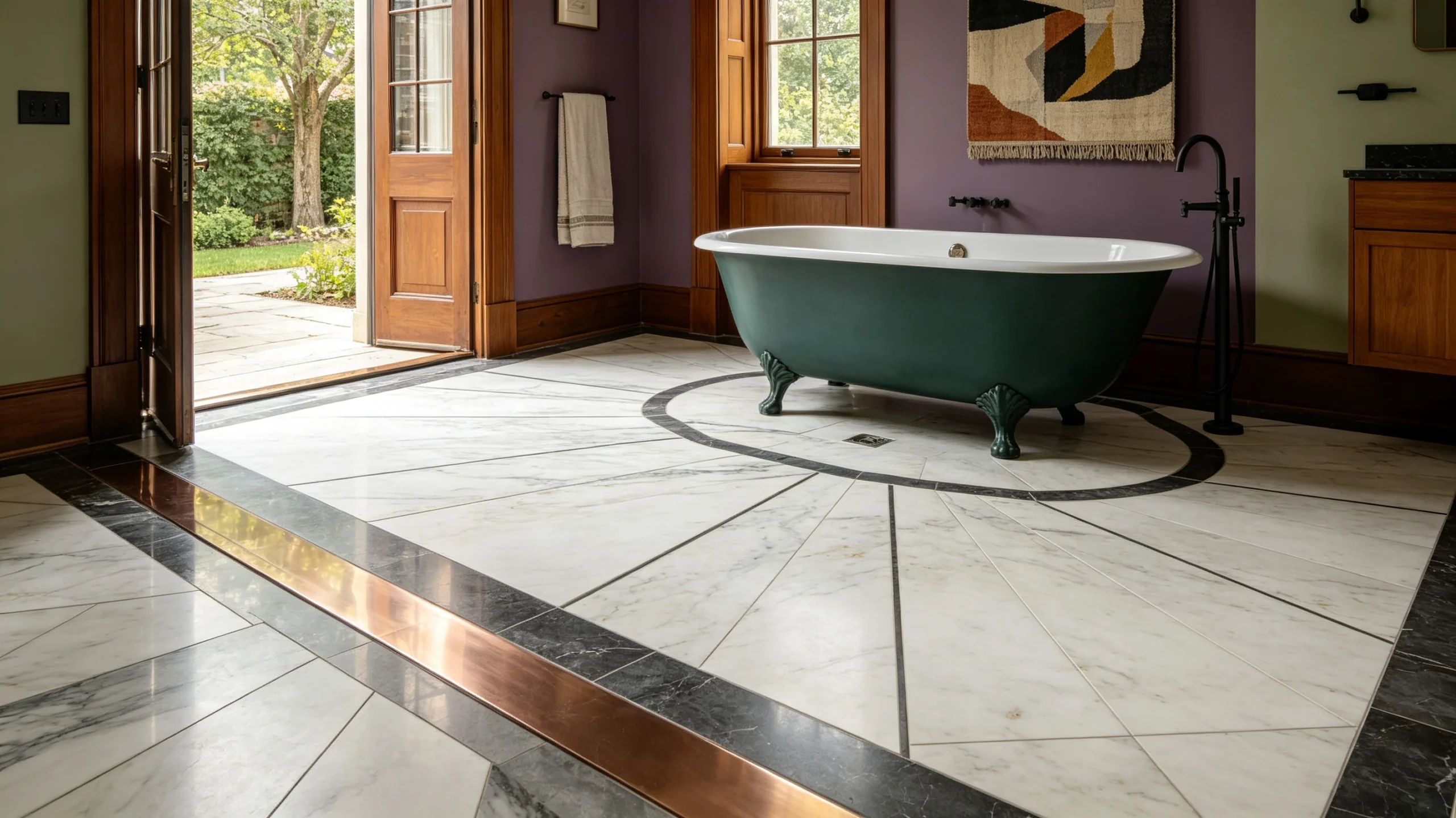 Statuario Antico Rq Marble Bathroom Floor
