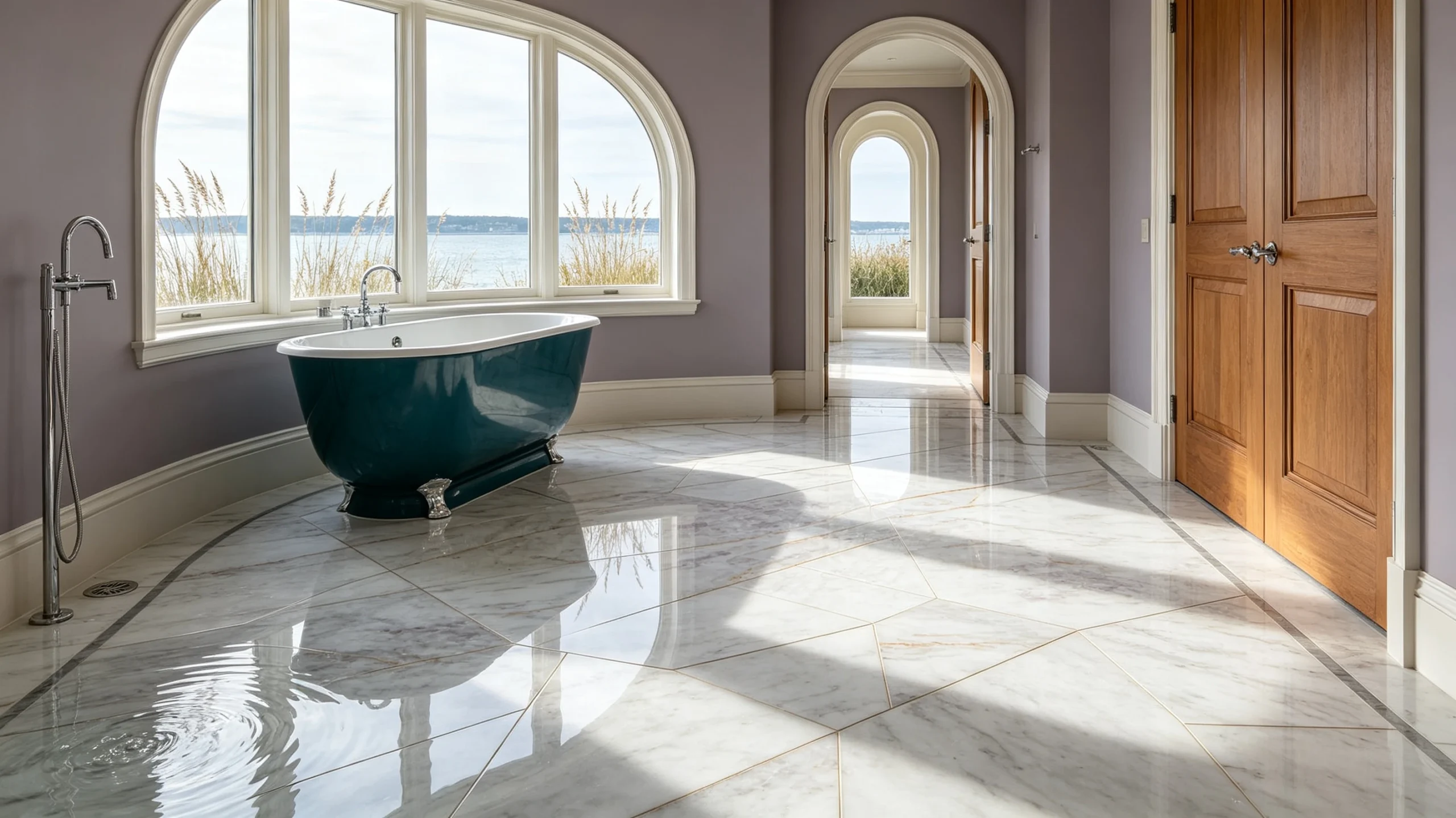 Statuario Crystal Zucchi Stones Marble Bathroom Floor