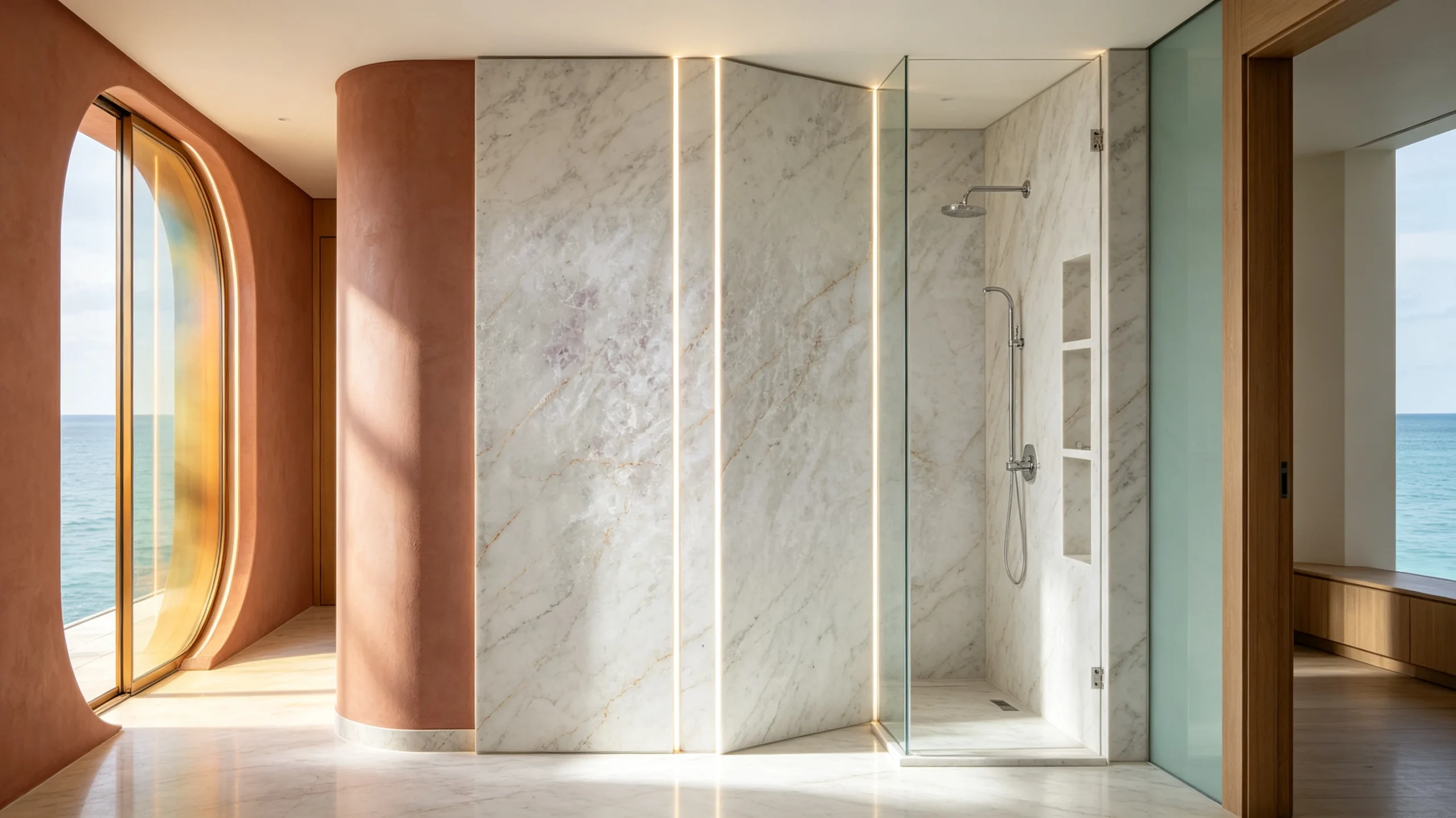 Statuario Crystal Zucchi Stones Marble Bathroom Wall