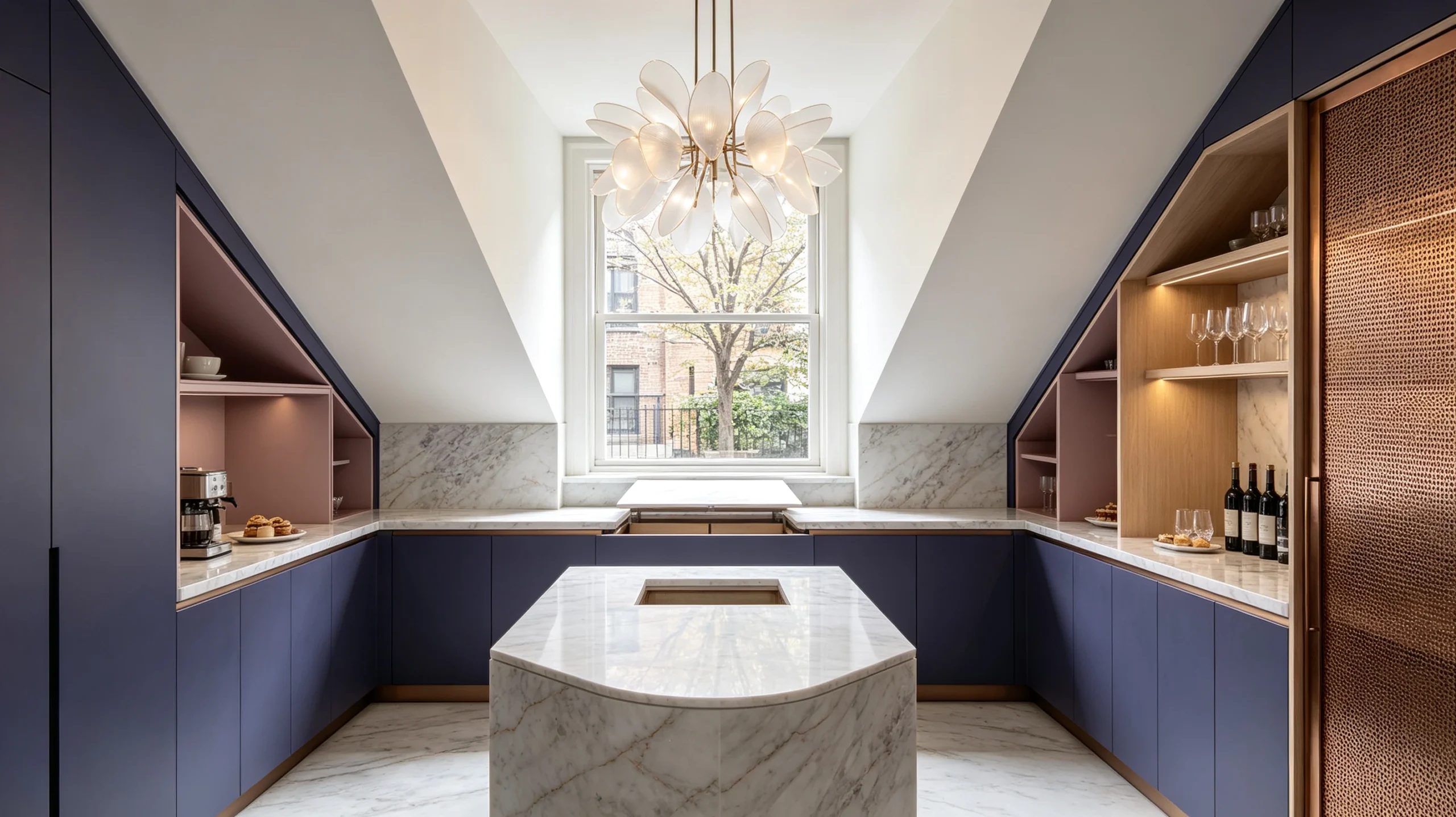 Statuario Crystal Zucchi Stones Marble Butler Pantry