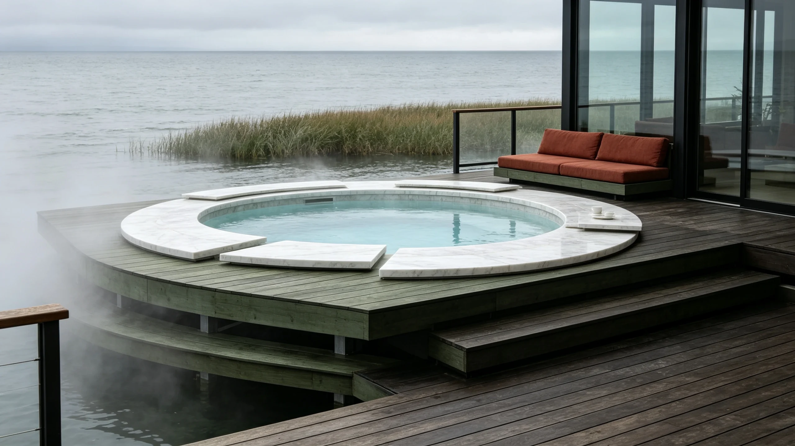 Statuario Crystal Zucchi Stones Marble Hot-tub Surround