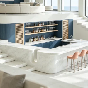 Tesoro Bianco Zucchi Stones Marble Bar