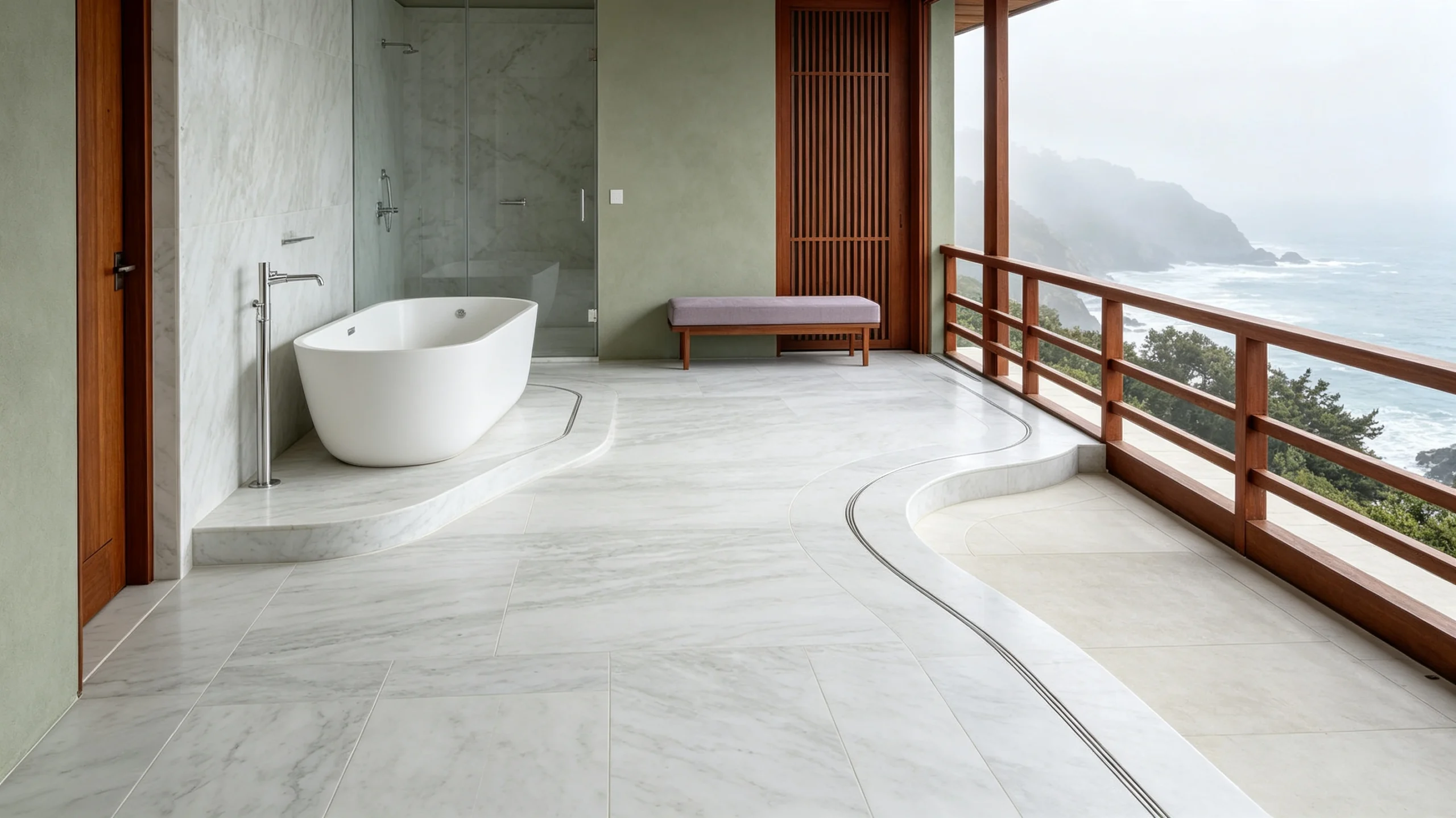 Tesoro Grigio Zucchi Stones Marble Bathroom Floor