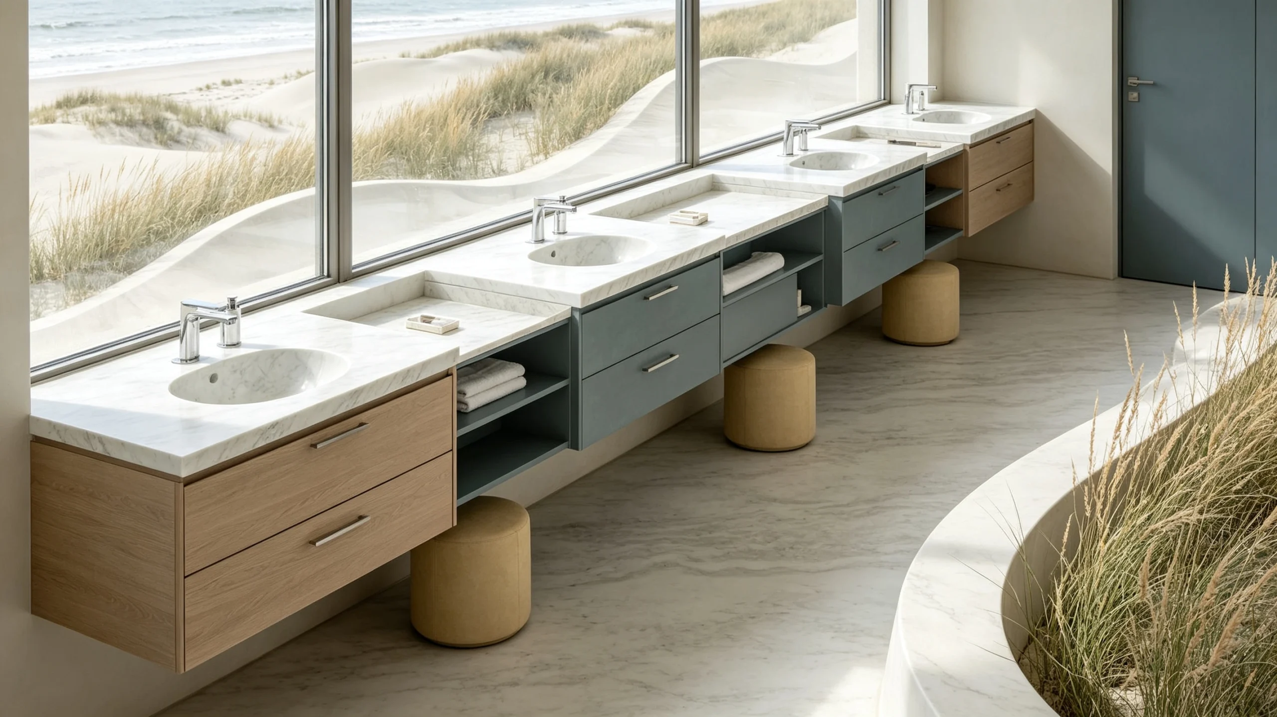 Tesoro Grigio Zucchi Stones Marble Bathroom Vanity