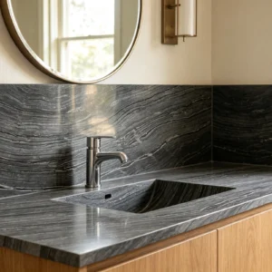 Wooden Black Rq Marble Bathroom Backsplash