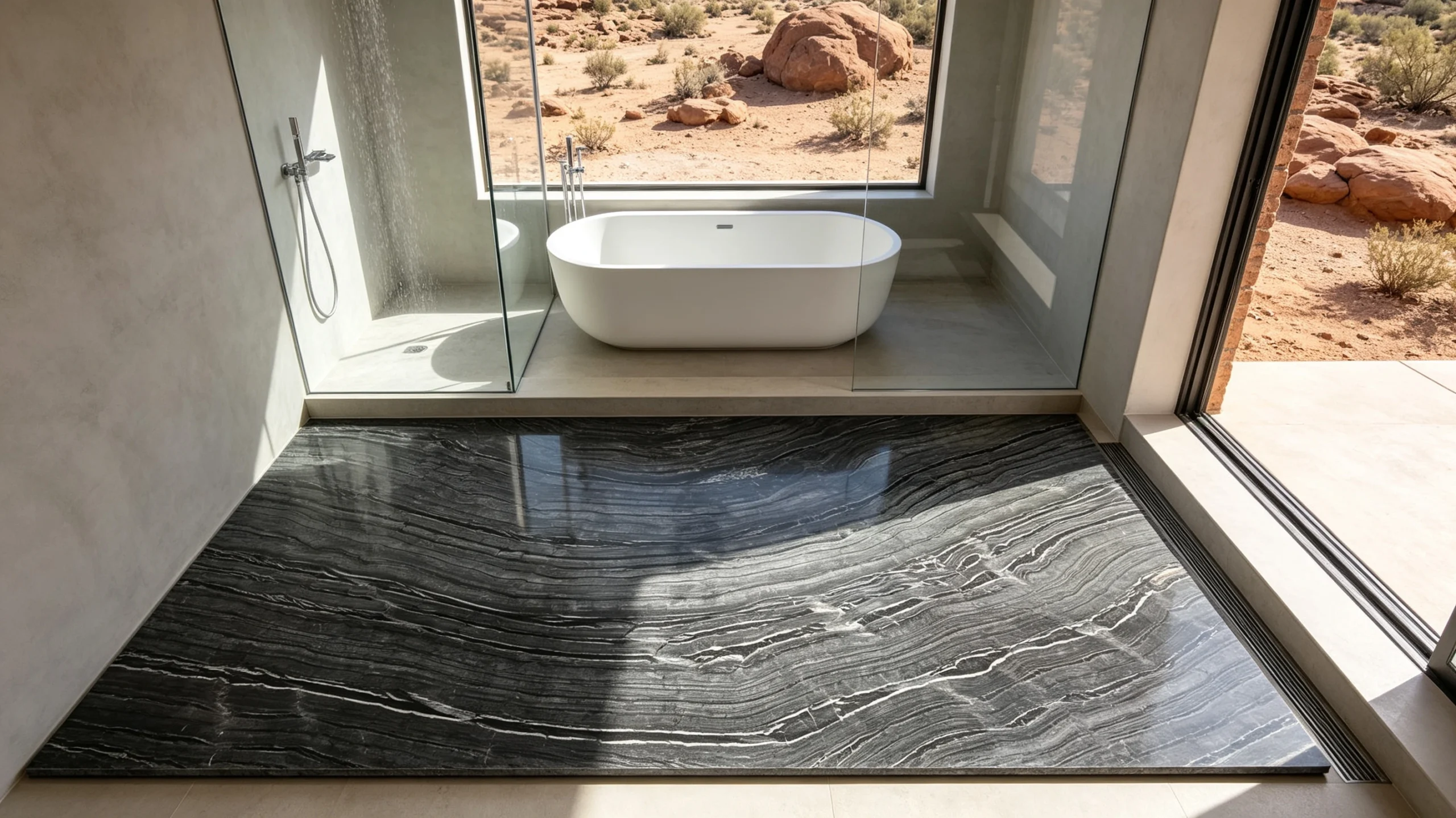 Wooden Black Rq Marble Bathroom Floor